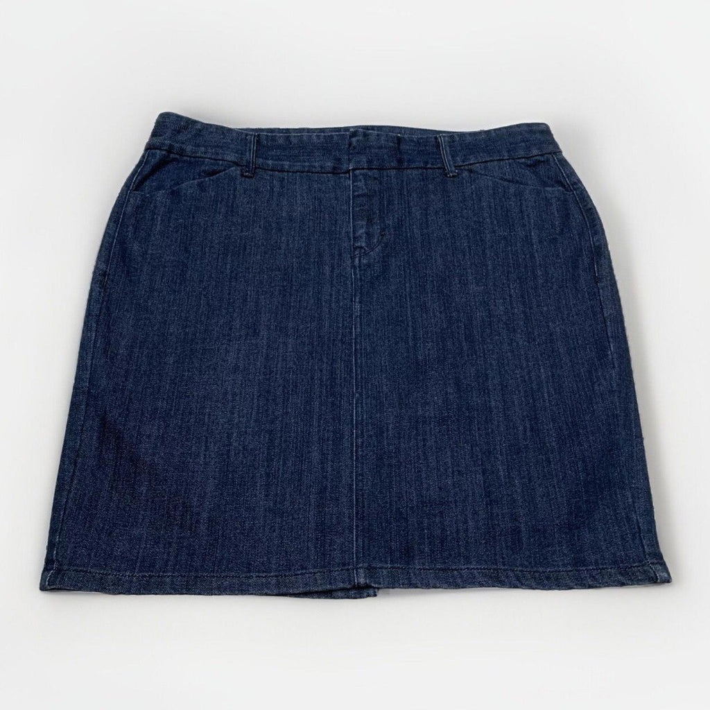 Falda de mezclilla azul oscuro para mujer, talla 12, con bolsillo, corte tubo, elástica y abertura, de Old Navy