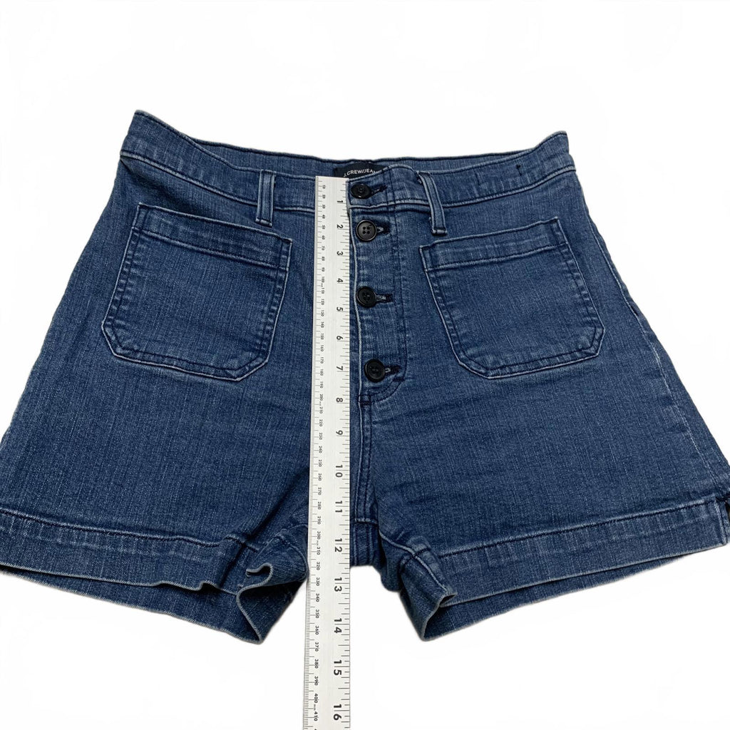 Shorts vaqueros de cintura alta con botones y bragueta de J. Crew para mujer, talla 29