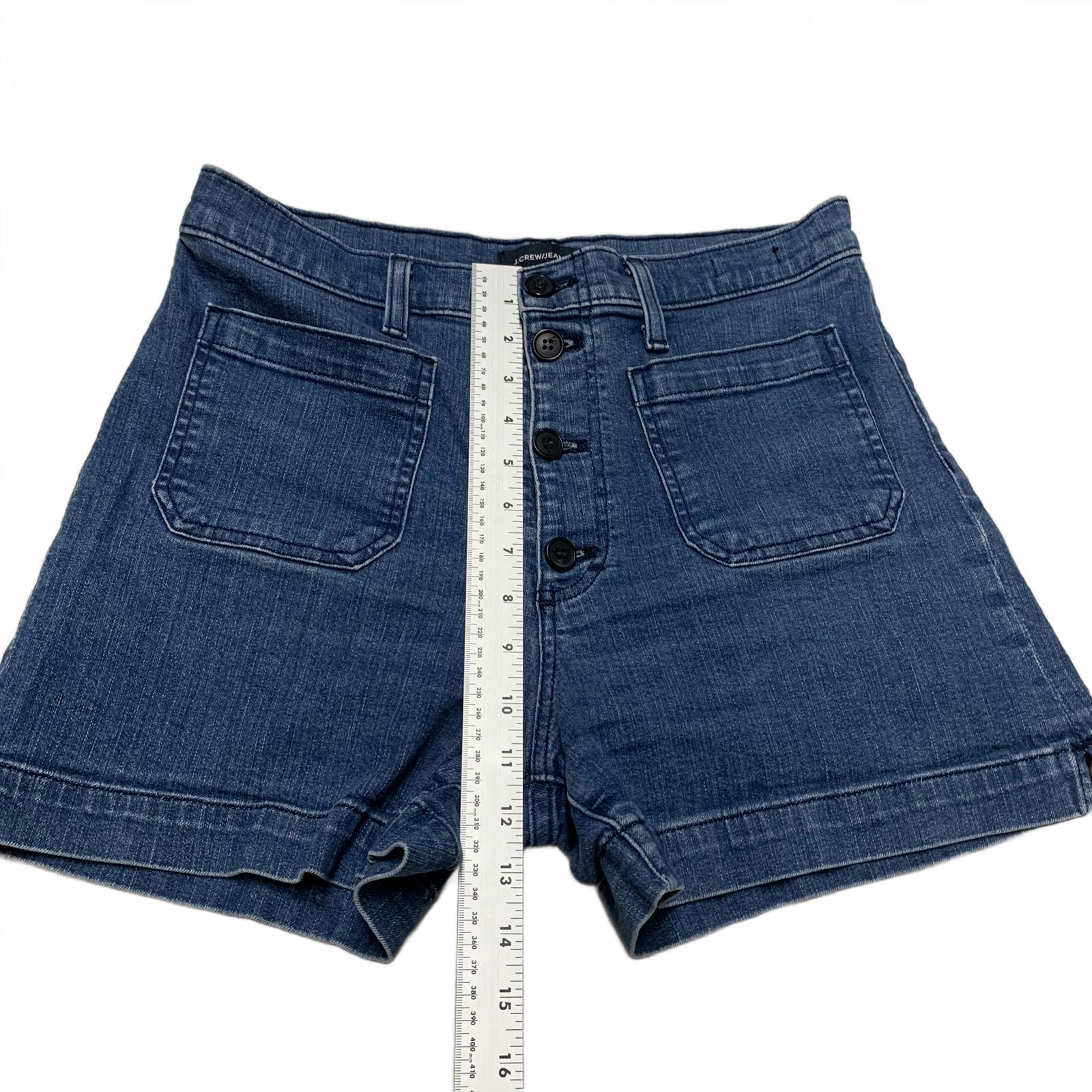Shorts vaqueros de cintura alta con botones y bragueta de J. Crew para mujer, talla 29