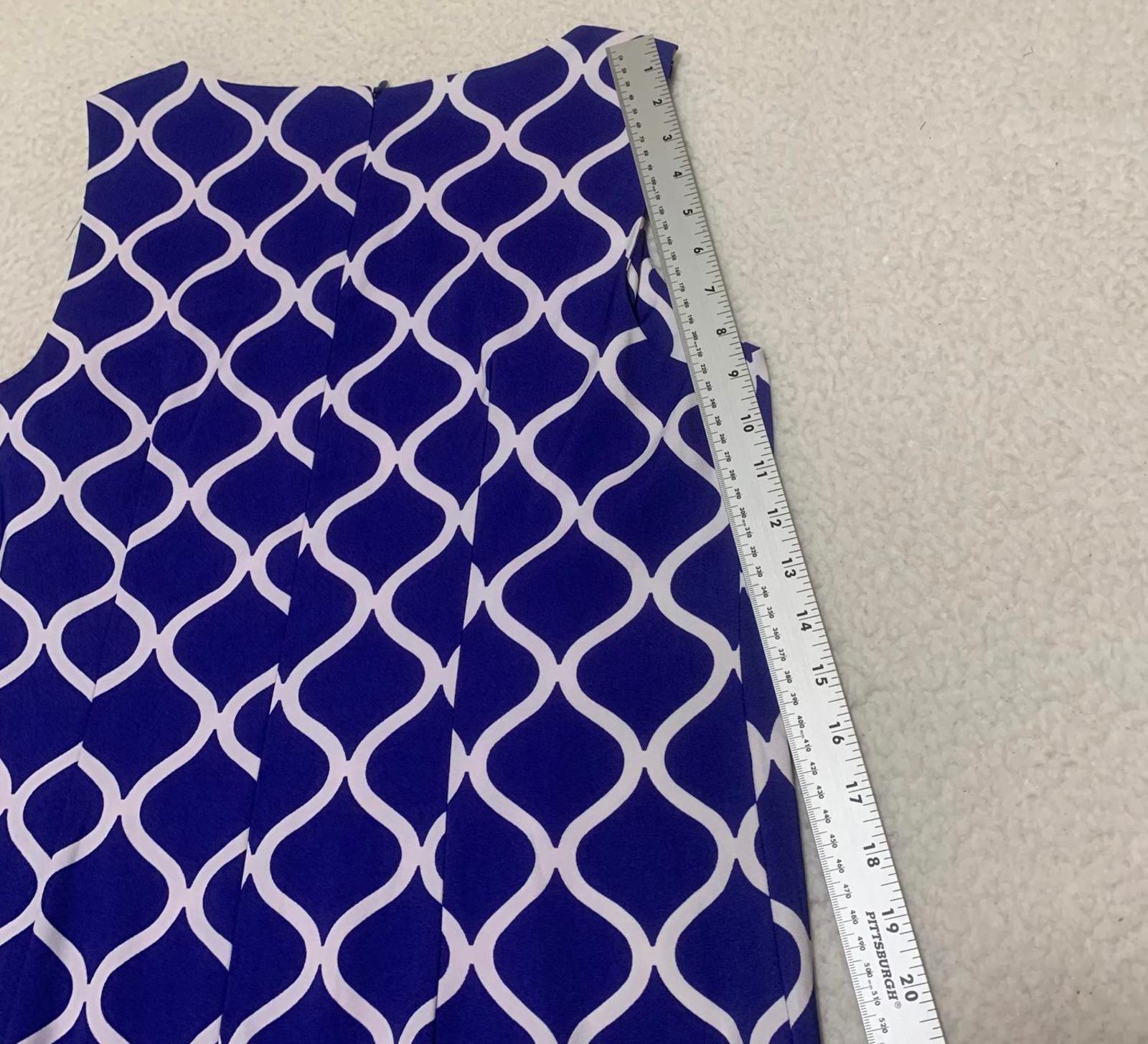 Vestido ALYX para mujer, talla 10, azul real, blanco, estampado, sin mangas