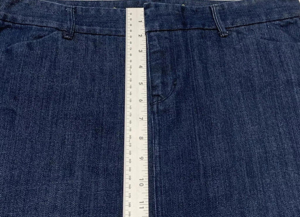 Falda de mezclilla azul oscuro para mujer, talla 12, con bolsillo, corte tubo, elástica y abertura, de Old Navy