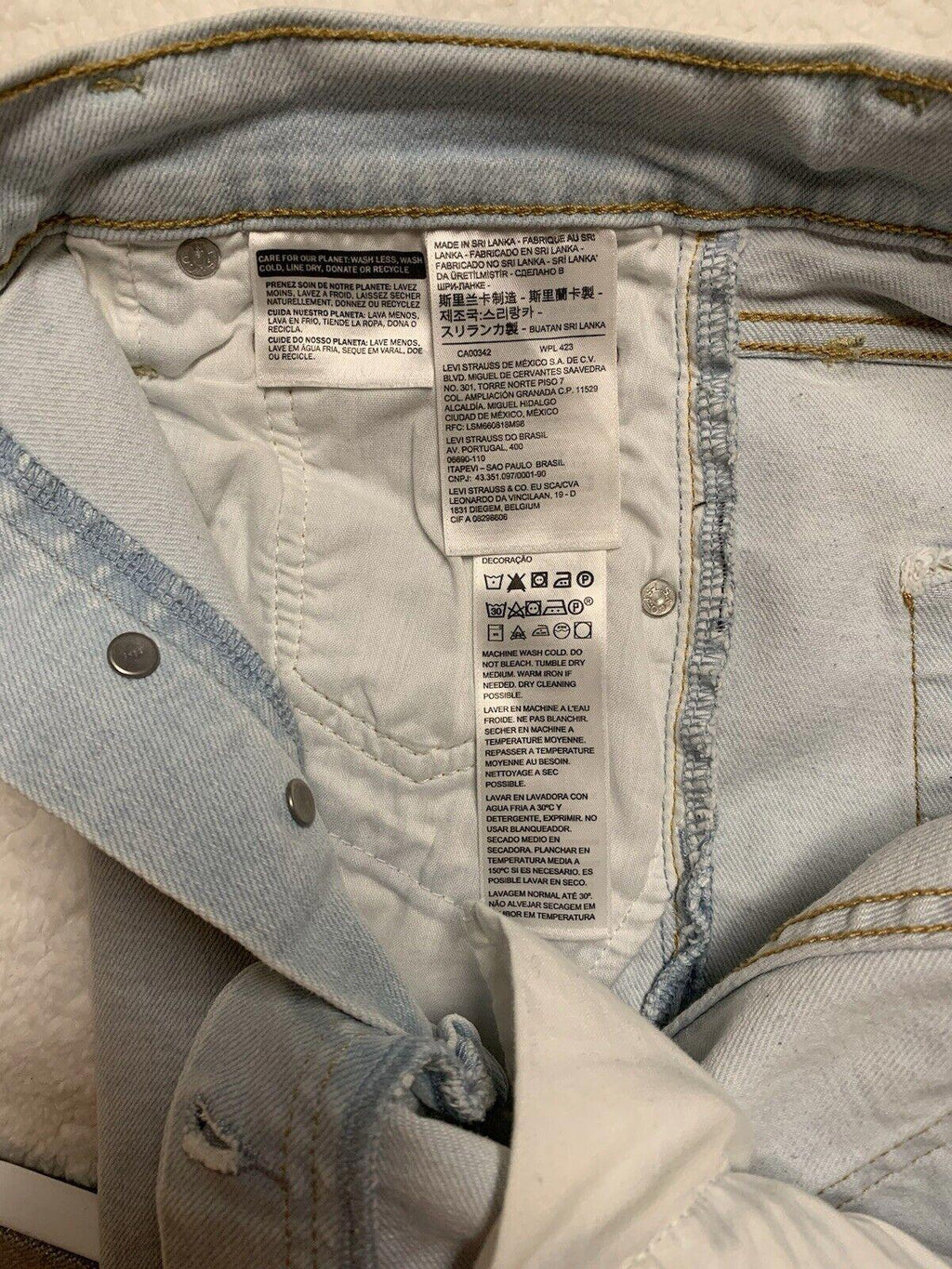 Vaqueros Levi's para mujer, corte cónico azul claro, 30 x 27, con caja torácica