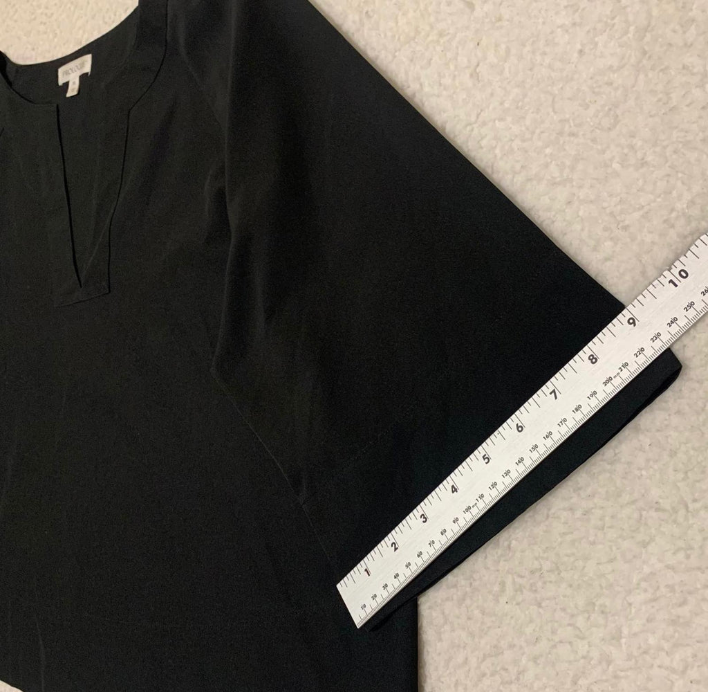 Top corto minimalista de gran tamaño con cuello en V negro para mujer, talla extragrande, de Prologue