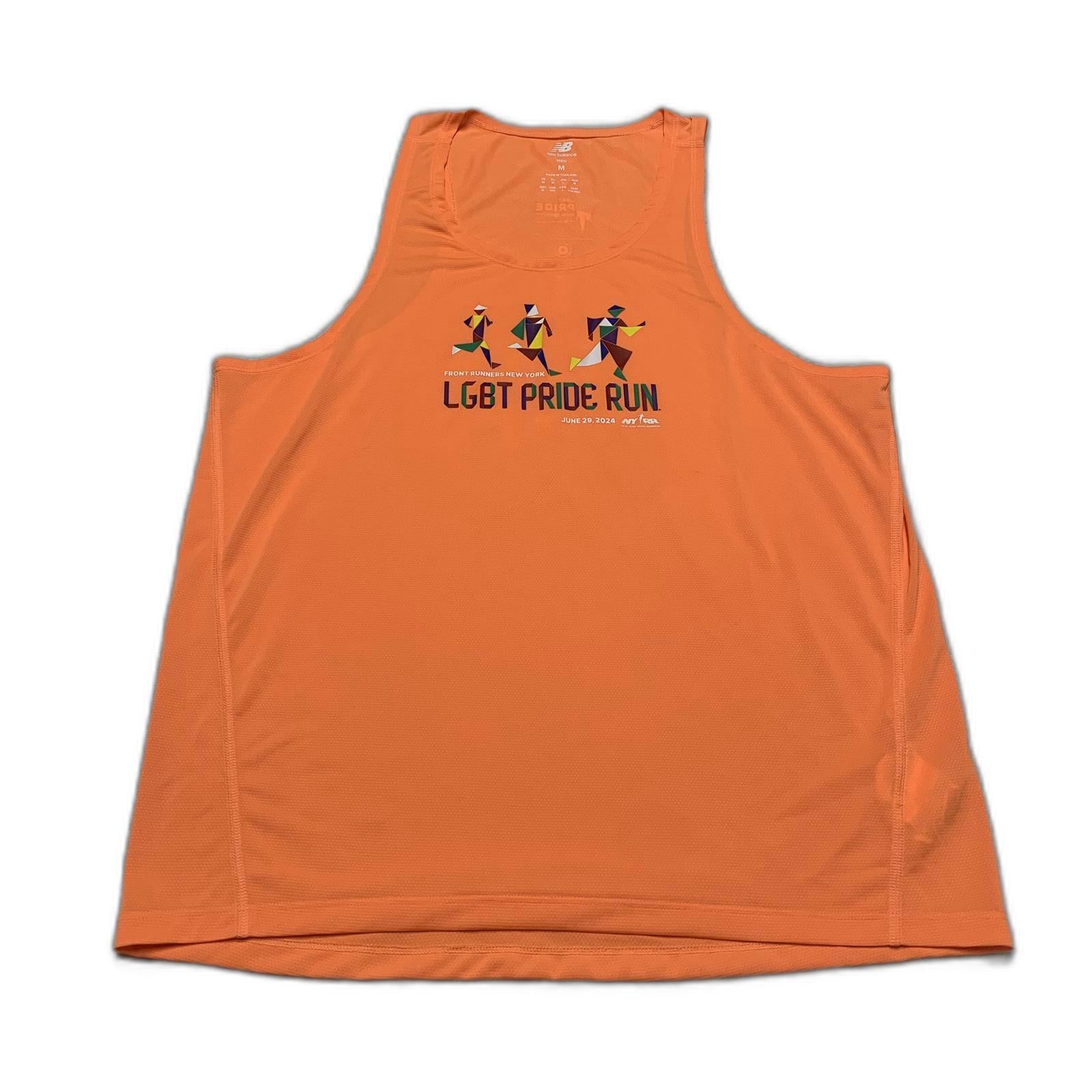 Camiseta sin mangas New Balance para hombre, color naranja mediano, LGBT Pride Run NY 2024