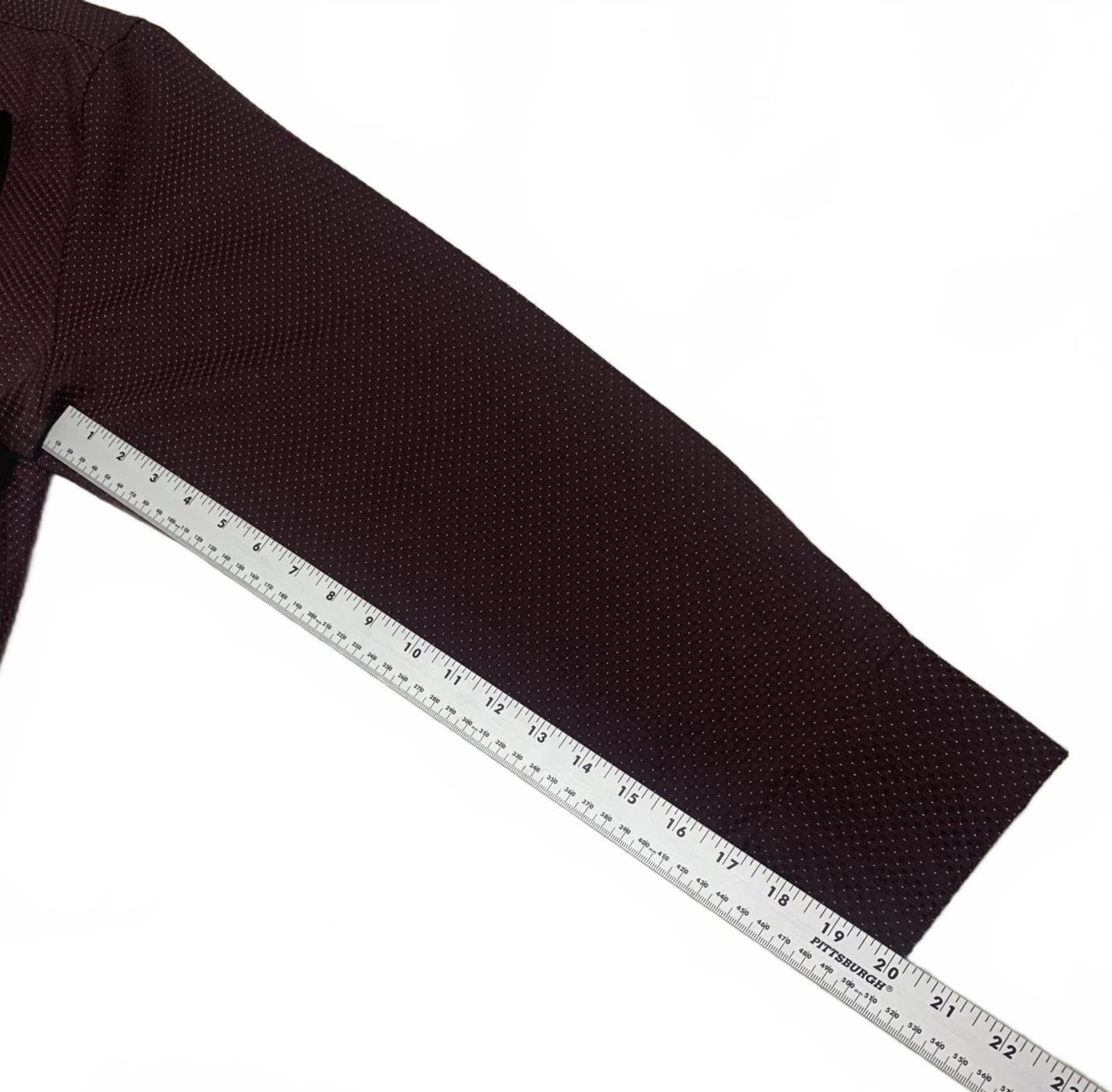 VTG 90s Calvin Klein Burgundy Polka Dot Dress Shirt