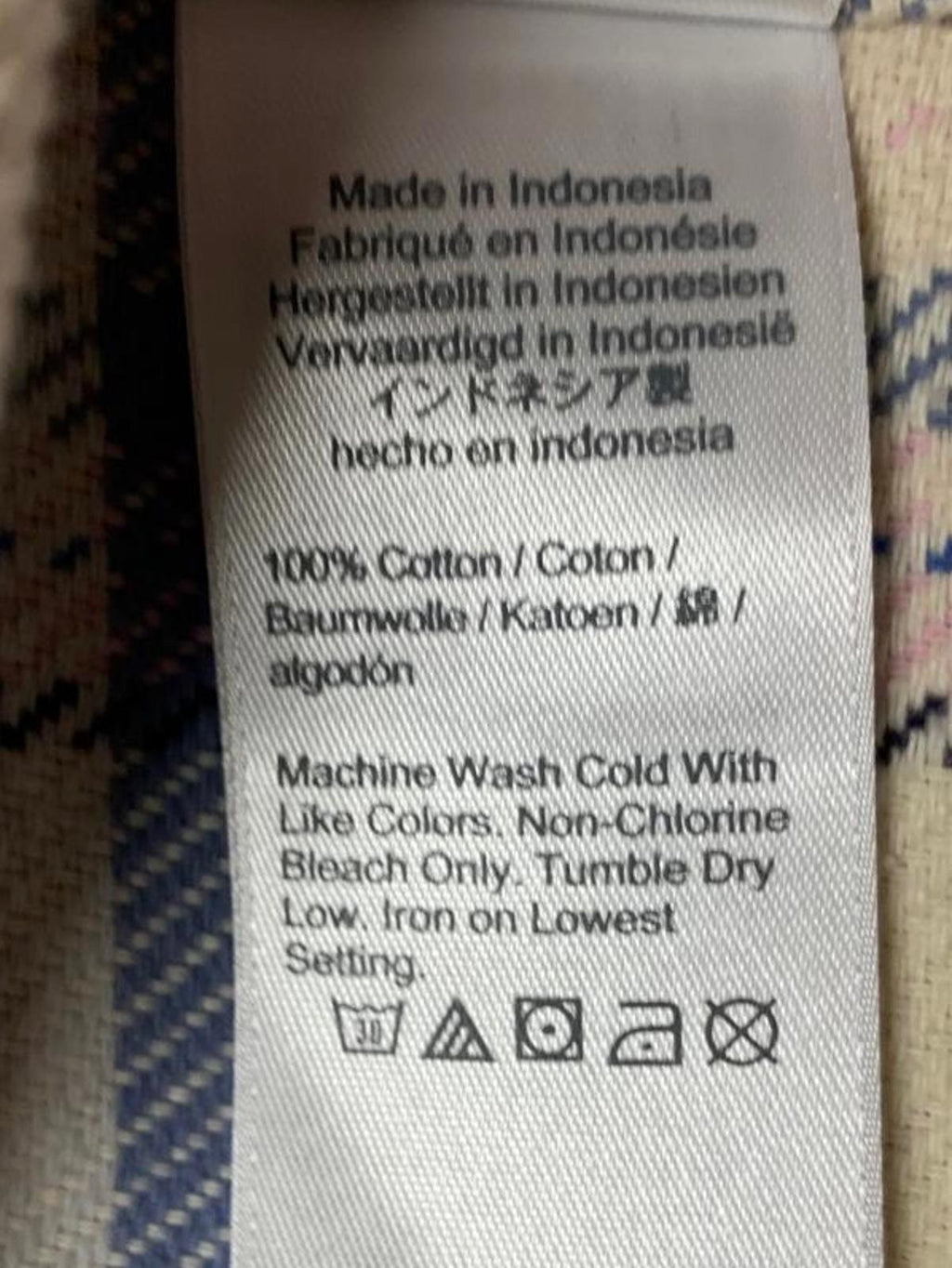 Camisa de franela para mujer J. Crew, talla 4, color lavanda, cuadros pastel, algodón con broches de perlas