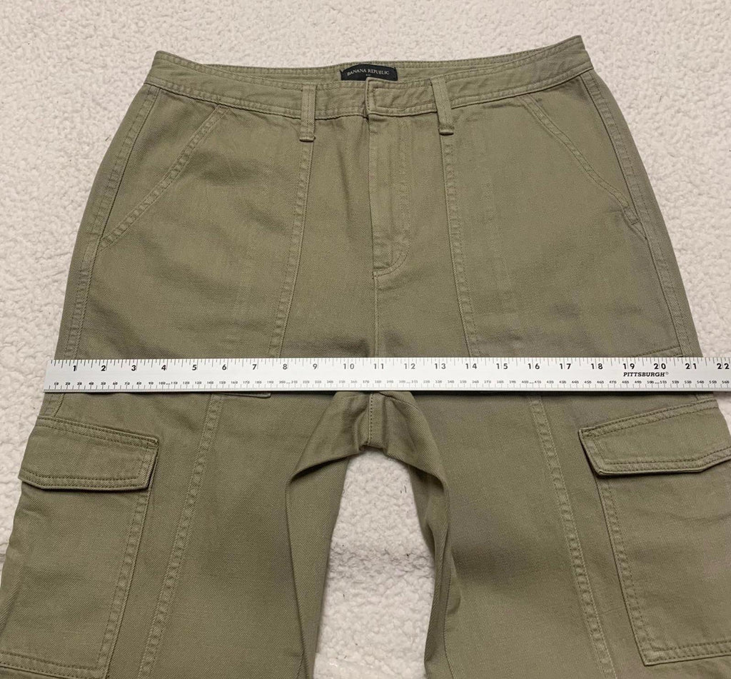 Pantalones cargo Banana Republic para mujer, talla 10, verde oliva, 33,5 x 25 L