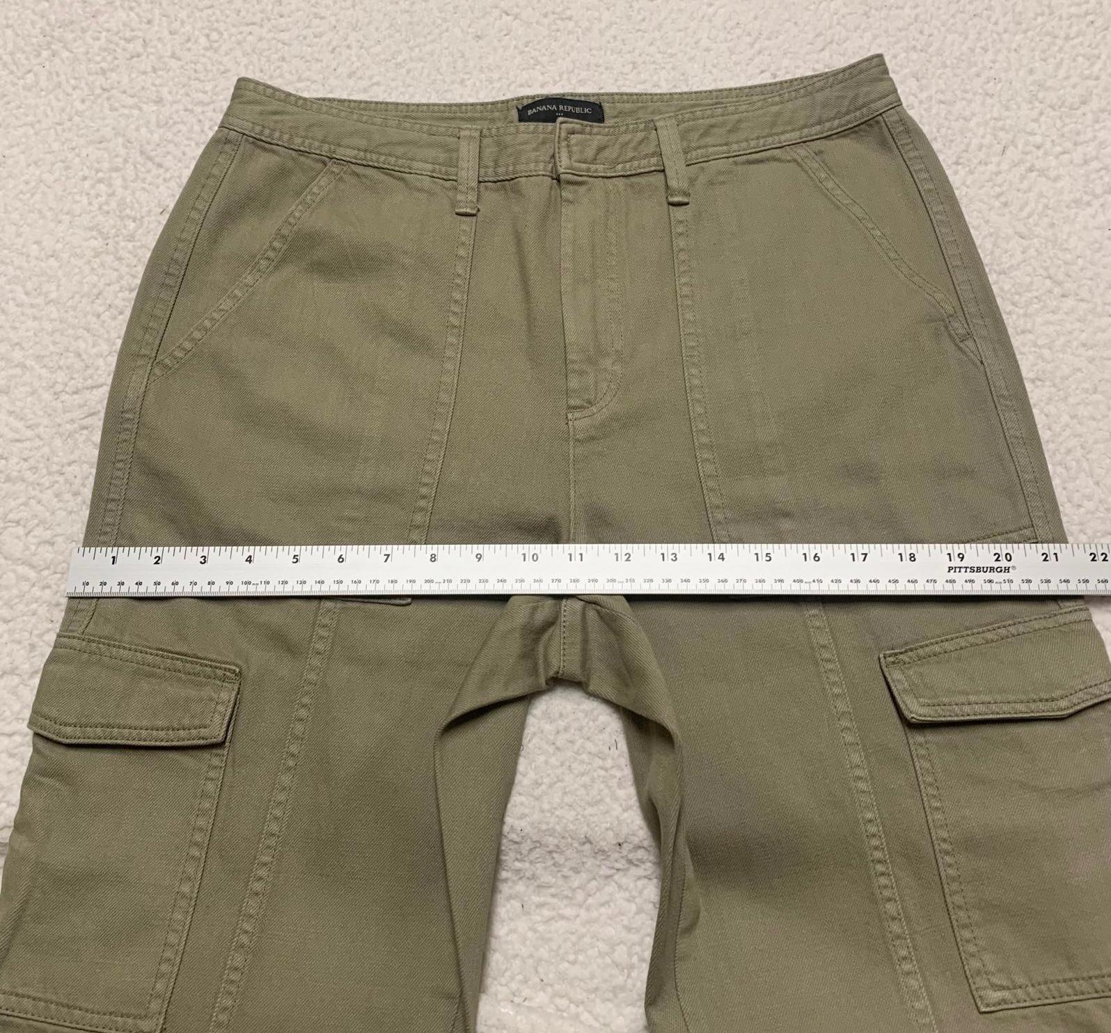 Pantalones cargo Banana Republic para mujer, talla 10, verde oliva, 33,5 x 25 L