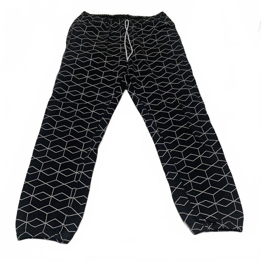 American Apparel Men's Size M Black White Geometric Joggers Pattern Sweatpants