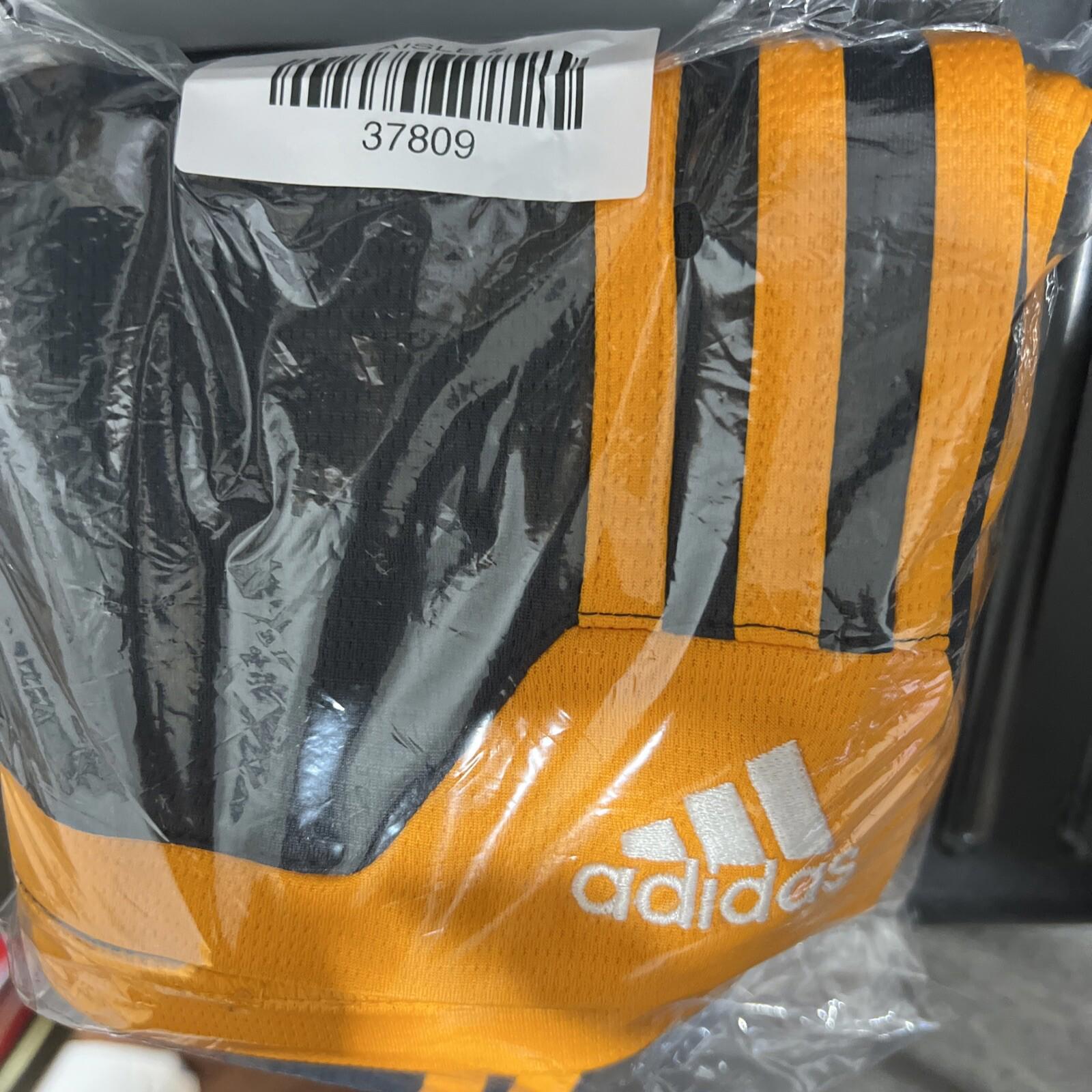 Pantalón corto deportivo Adidas para niño, talla XL 18, color gris oscuro y naranja, con 3 rayas - Baloncesto