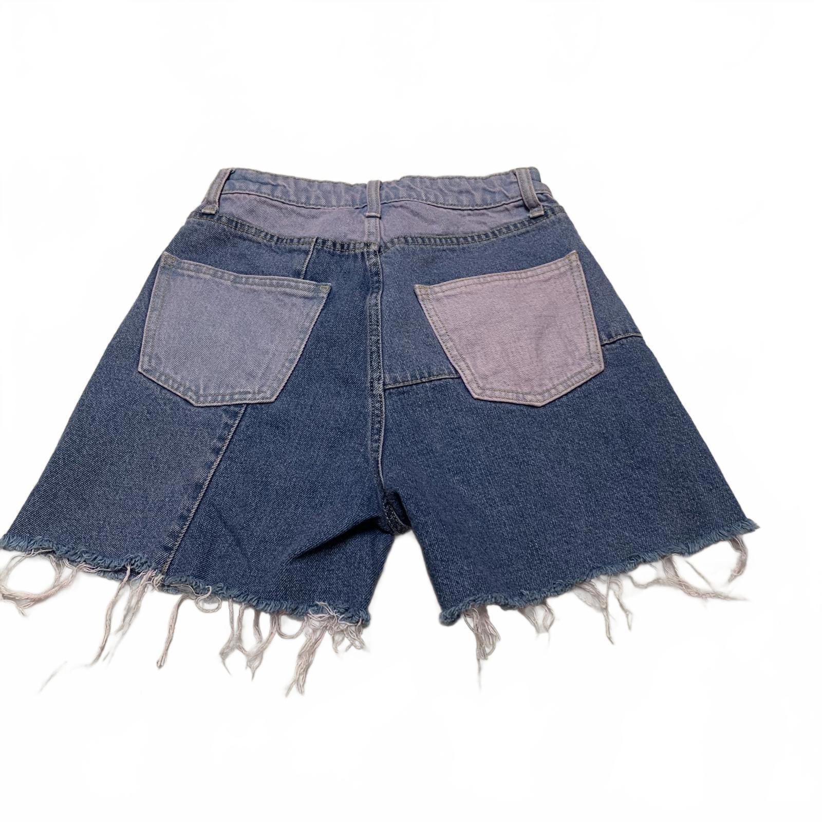 Pantalones cortos vaqueros con parches en azul y rosa para mujer de Wild Fable, talla 0, 24,5