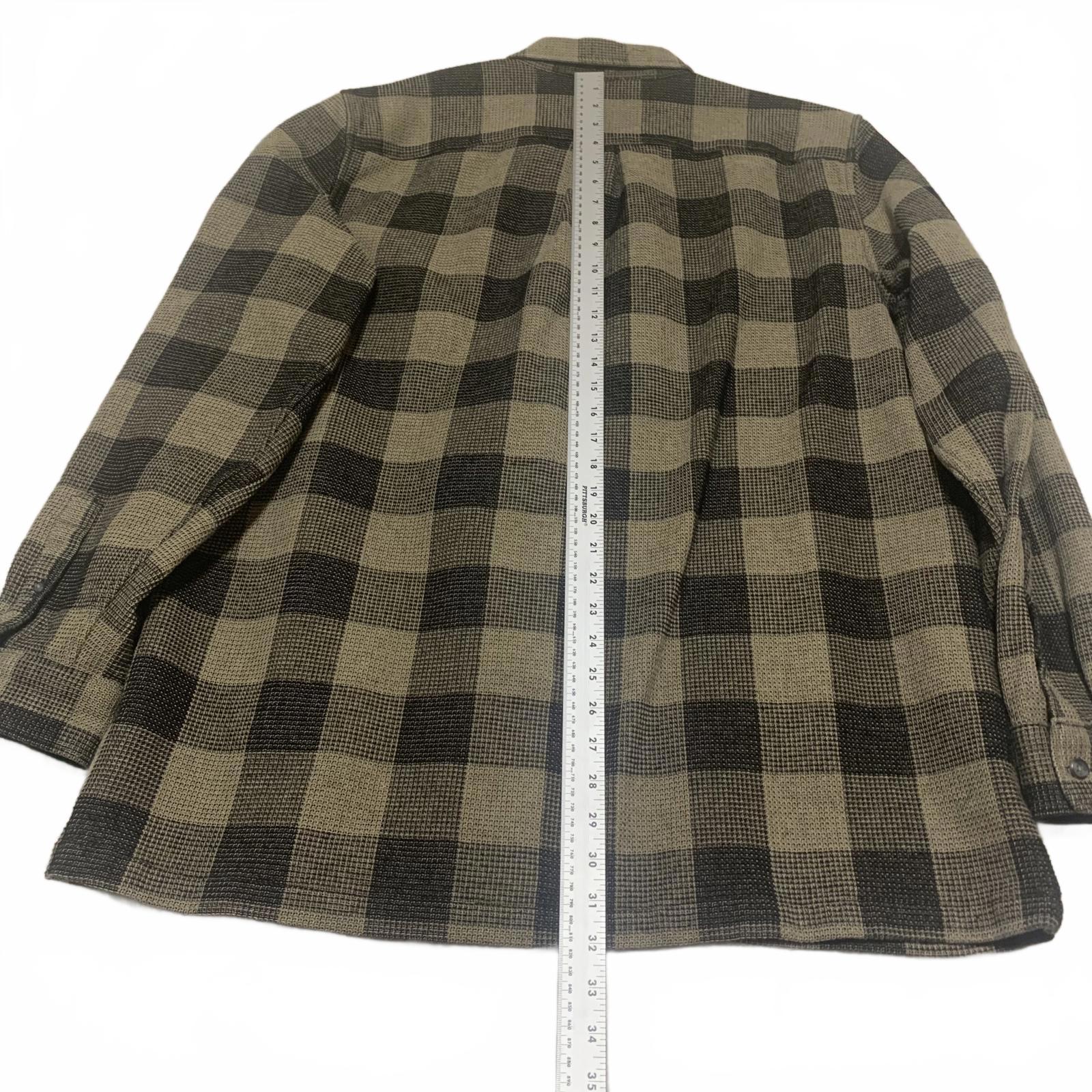 Camisa de botones de corte estándar de GAP para hombre, talla XL, color oliva y negro, con cuadros estilo búfalo