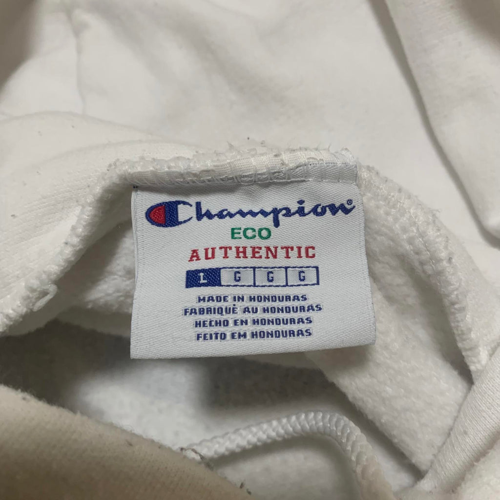 Sudadera con capucha unisex ecológica y grande blanca con estampado del número 6 de Champion