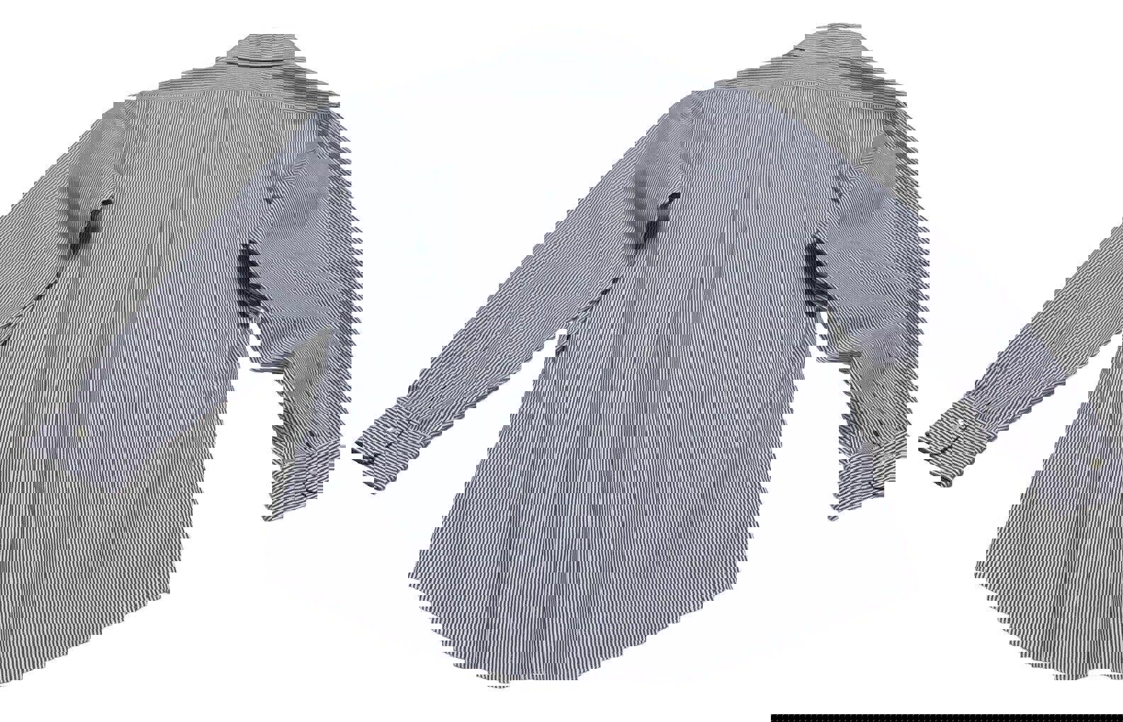 Camisa Brooks Brothers Regent para hombre, tallas 16 1/2 - 34, manga larga, rayas azules, sin planchado