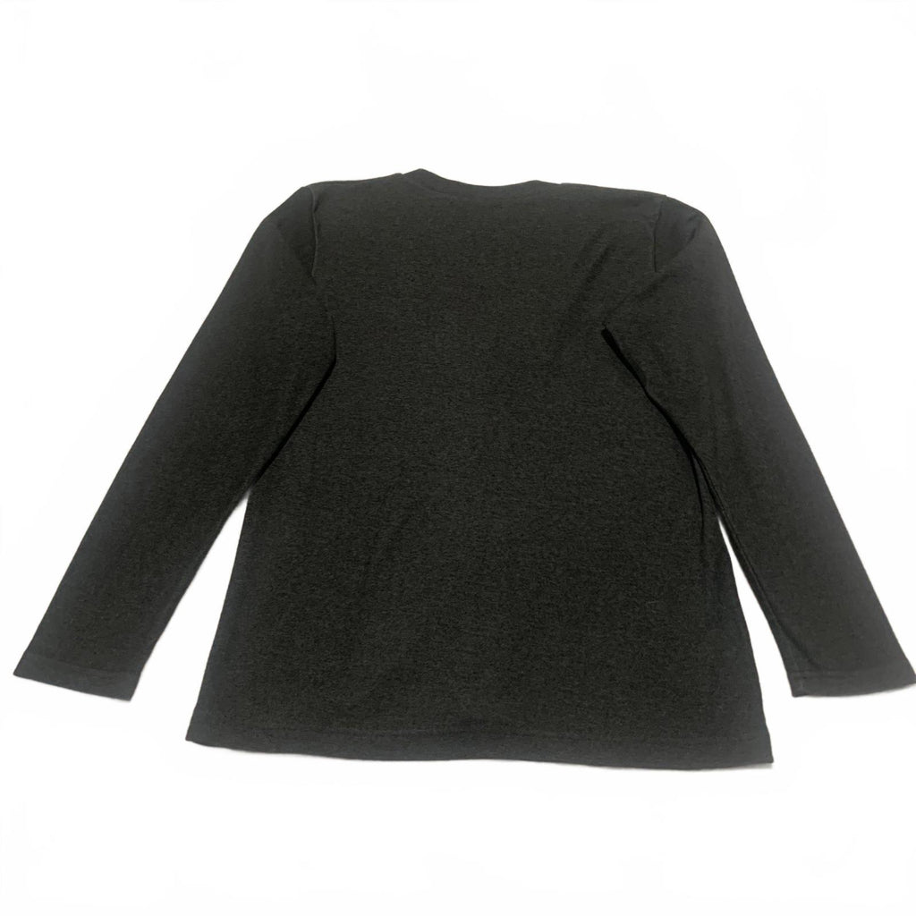 Suéter tipo cárdigan minimalista con botones en gris carbón de Flatseven para mujer, talla M