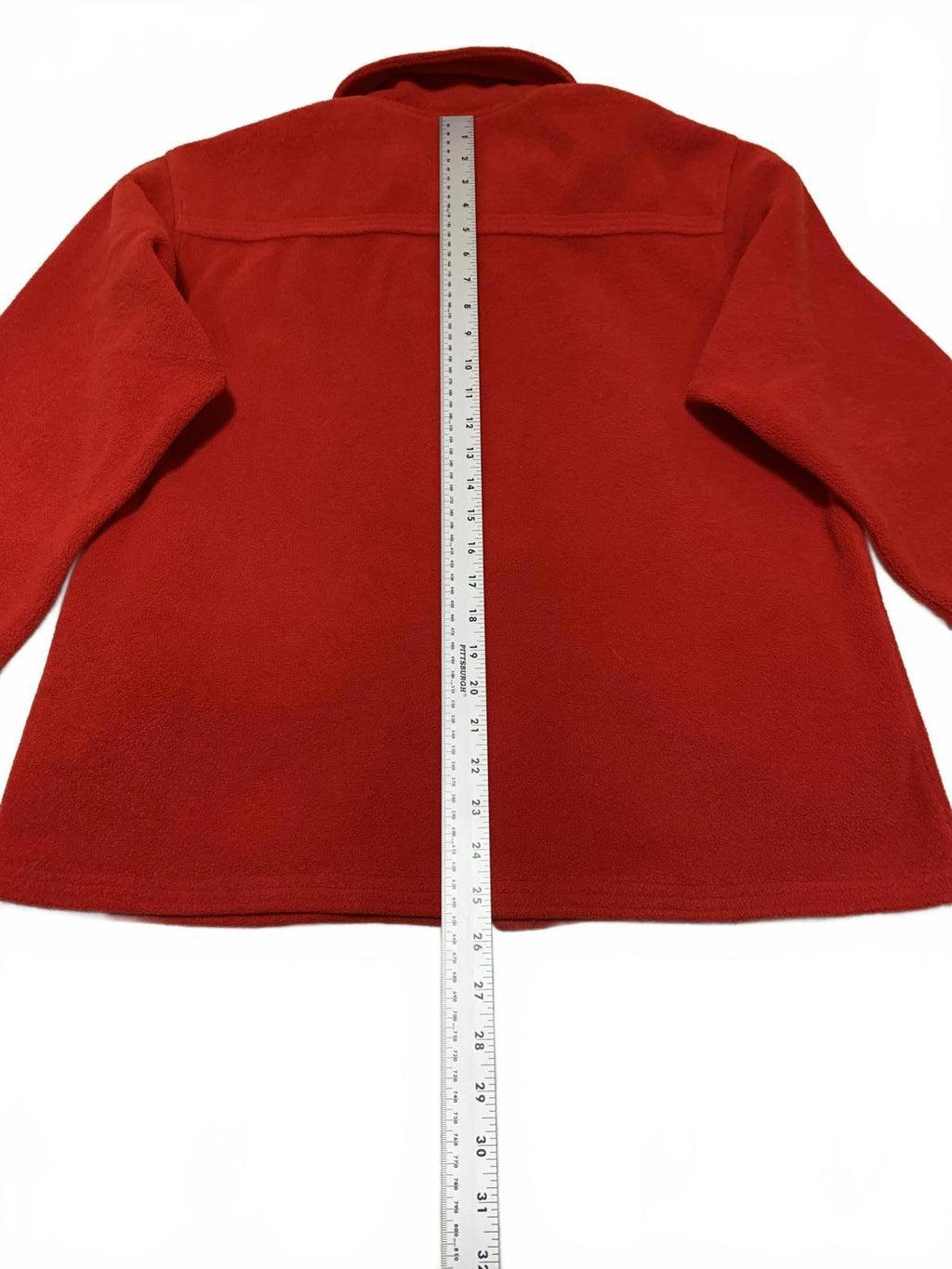Chaqueta polar roja con cremallera y bolsillos, talla pequeña, para mujer, de la colección Willi Smith