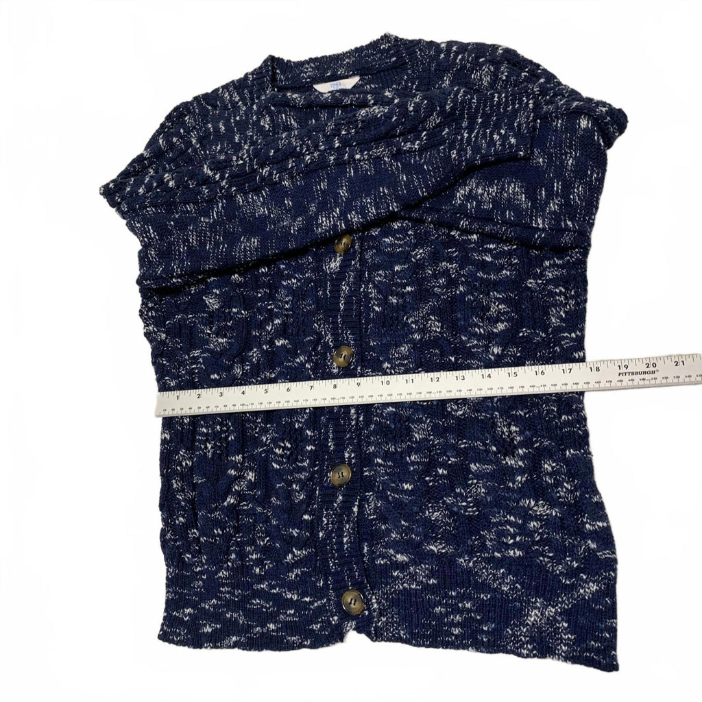 Suéter tipo cárdigan con botones azul marino Time and True para mujer, talla extra grande 16-18