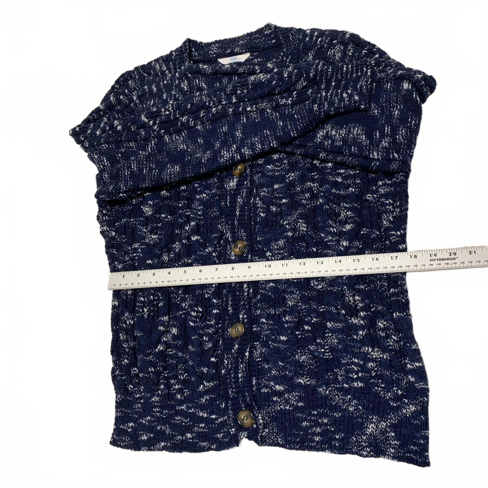 Suéter tipo cárdigan con botones azul marino Time and True para mujer, talla extra grande 16-18