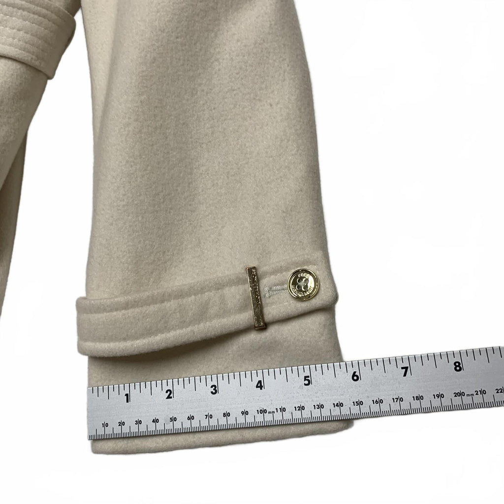 Abrigo con cremallera color crema Michael Kors para mujer, talla 10