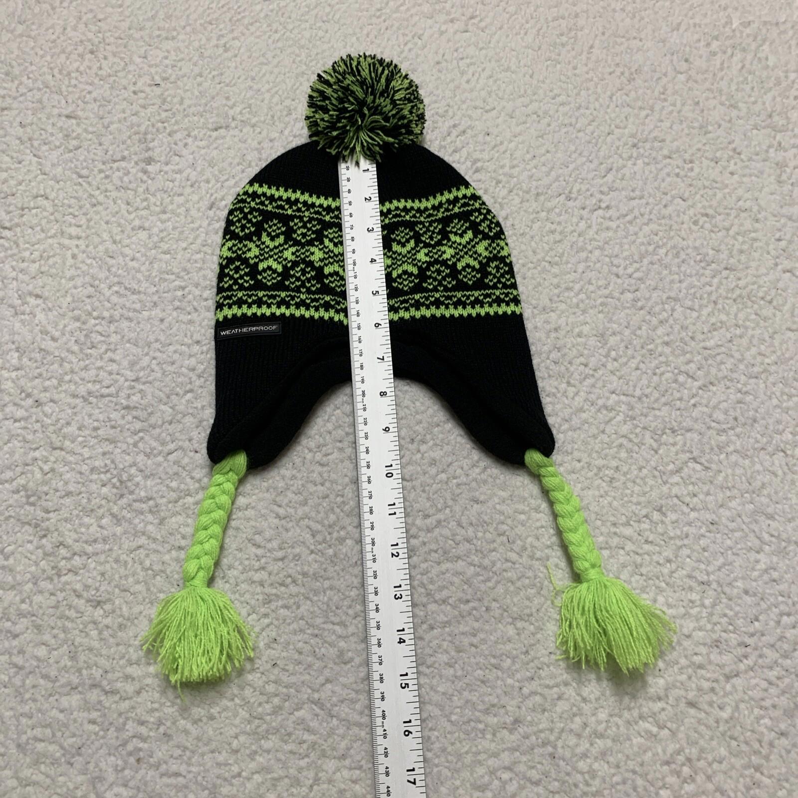 Gorro de lana resistente a la intemperie para jóvenes, talla única (8/20), con pompón y orejeras trenzadas
