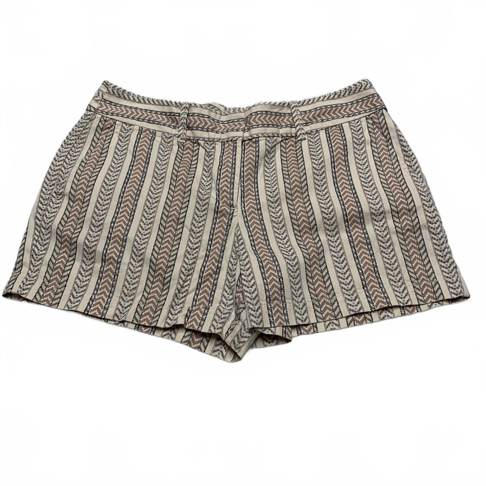 Pantalones cortos LOFT de rayas verticales beige neutro para mujer, talla 2, talla 30,5, India