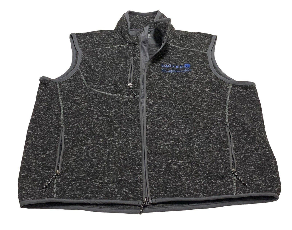 Chaqueta de forro polar Elevate de United Airlines, color negro carbón jaspeado, talla XL