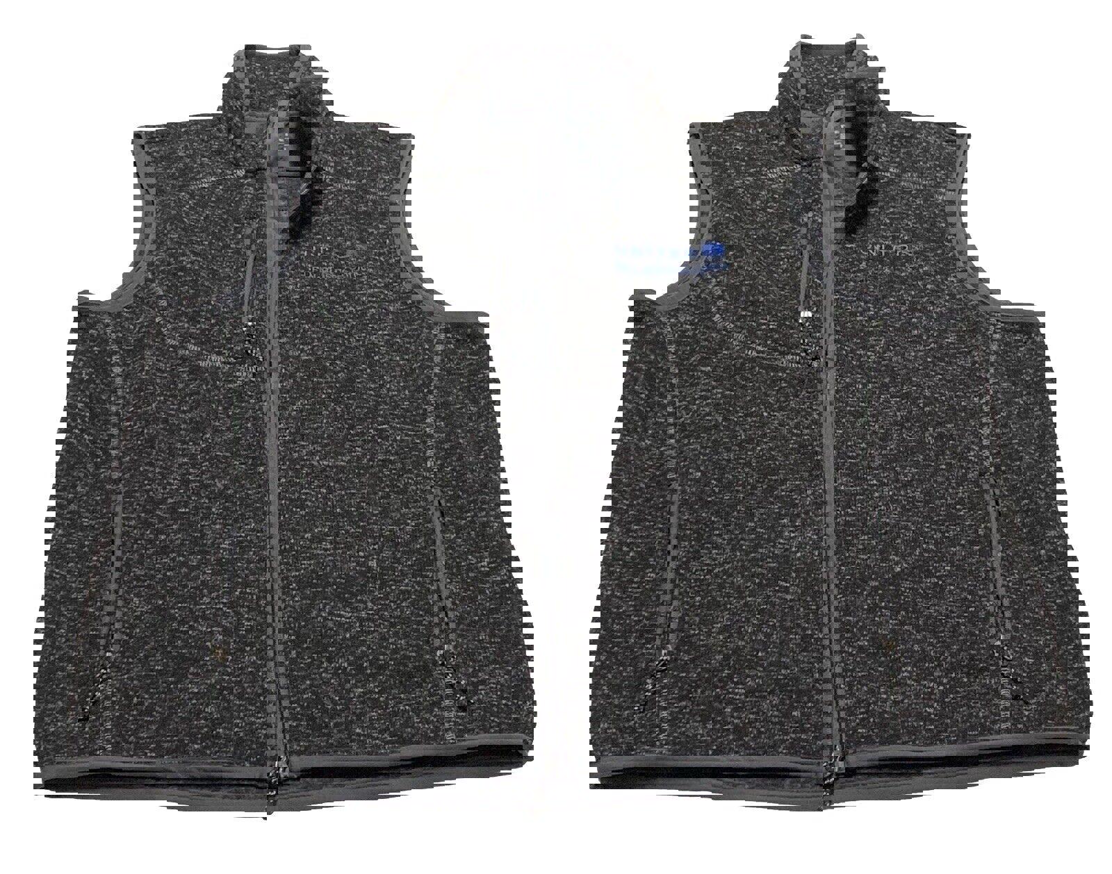 Chaqueta de forro polar Elevate de United Airlines, color negro carbón jaspeado, talla XL