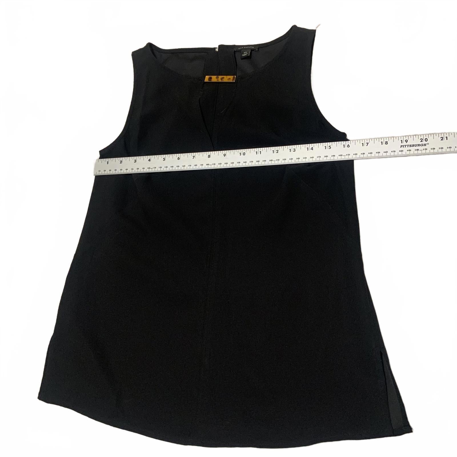Blusa negra sin mangas Ann Taylor para mujer, talla extra pequeña