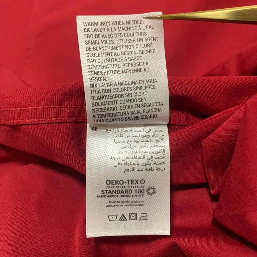 Alfani Men's L 16-16.5 Red Long Sleeve Dress Shirt