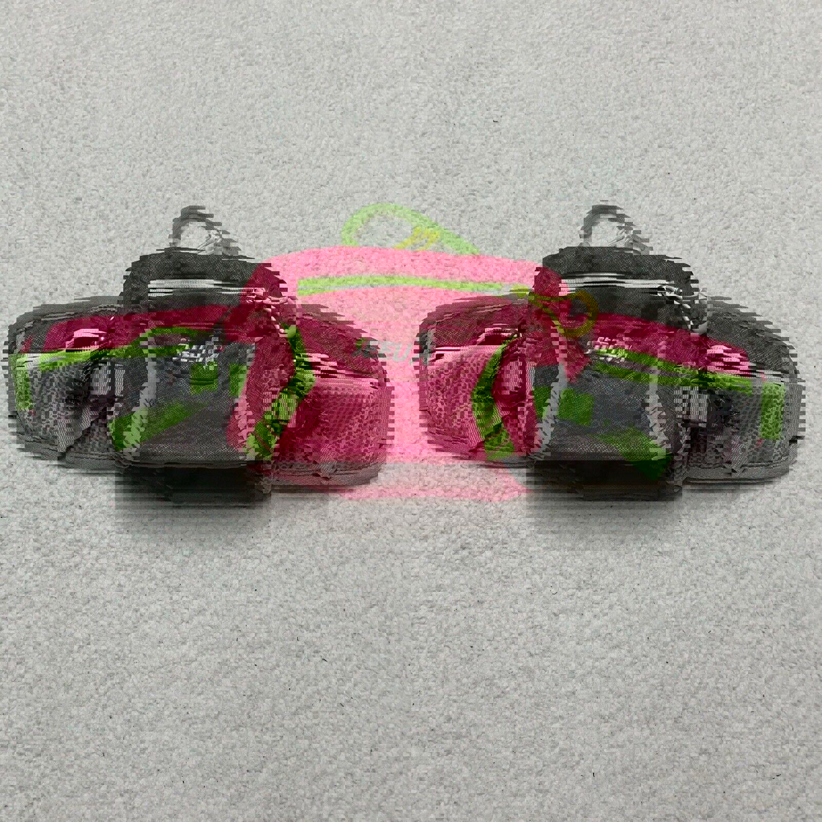 Riñonera SEEU gris, rosa y verde, bandolera, para senderismo y senderismo