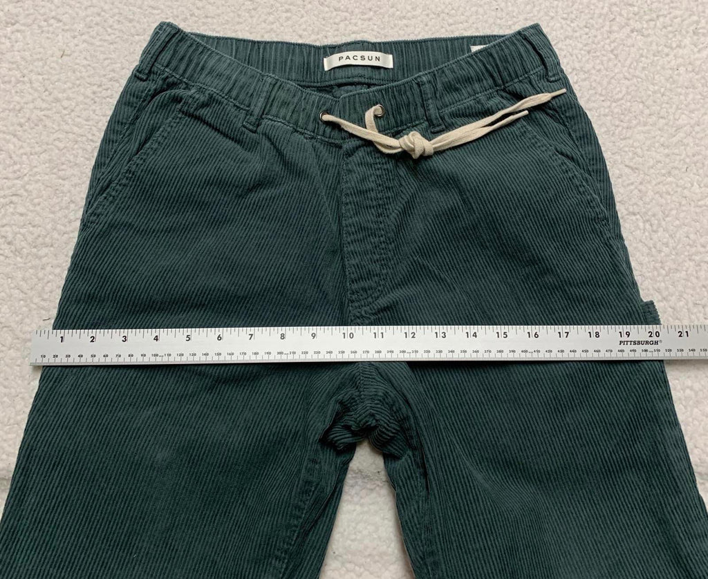 Pantalones de pana Pacsun para mujer, talla S, color verde, holgados, con cintura elástica, 30 x 28,75
