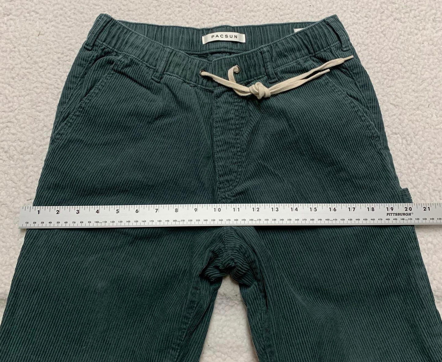 Pacsun Women's Size S Green Loose Fit Elastic Waist Corduroy Pants 30 X 28.75