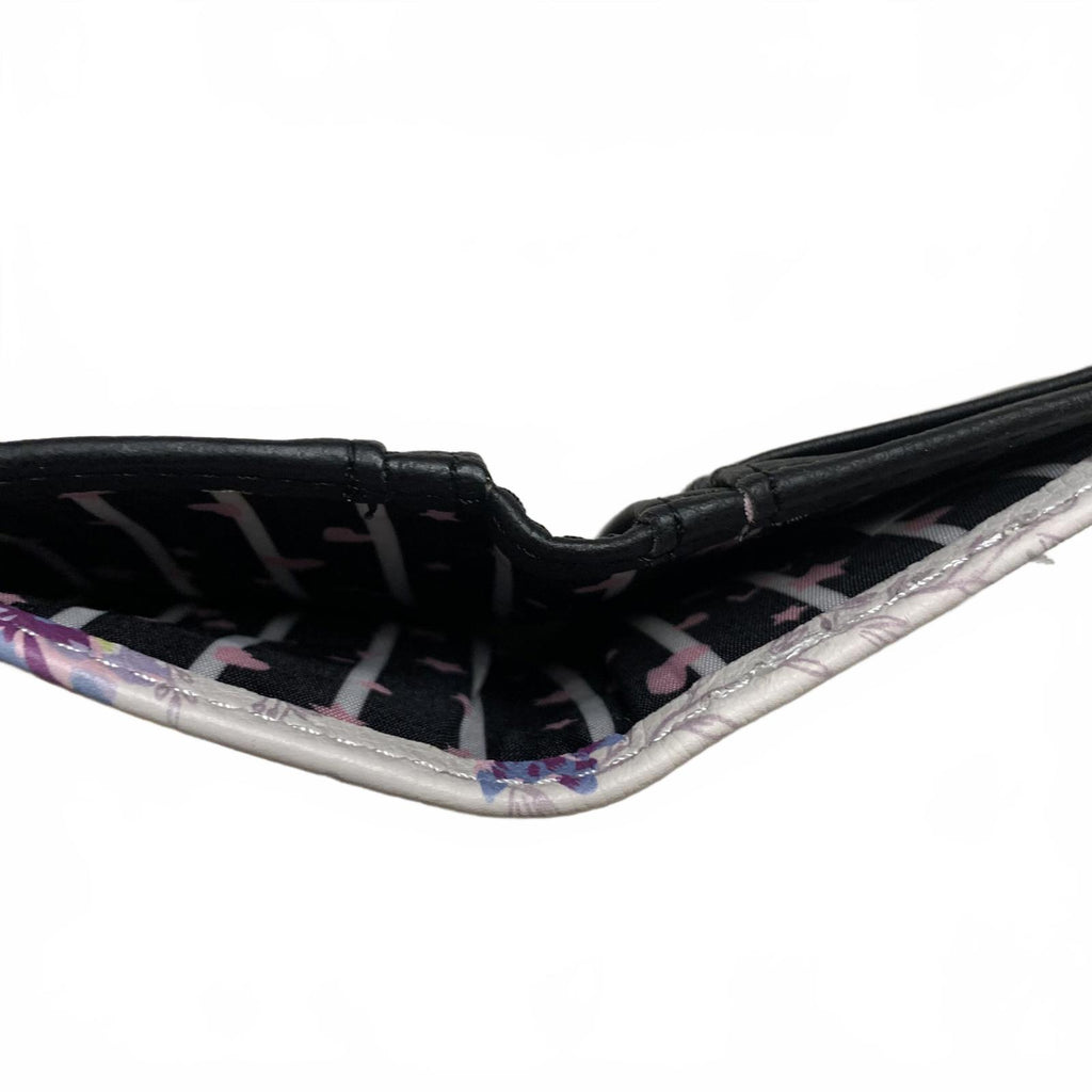 Cartera plegable con broche de 8,5 x 10 cm para niña con estampado floral blanco pastel de LB Money