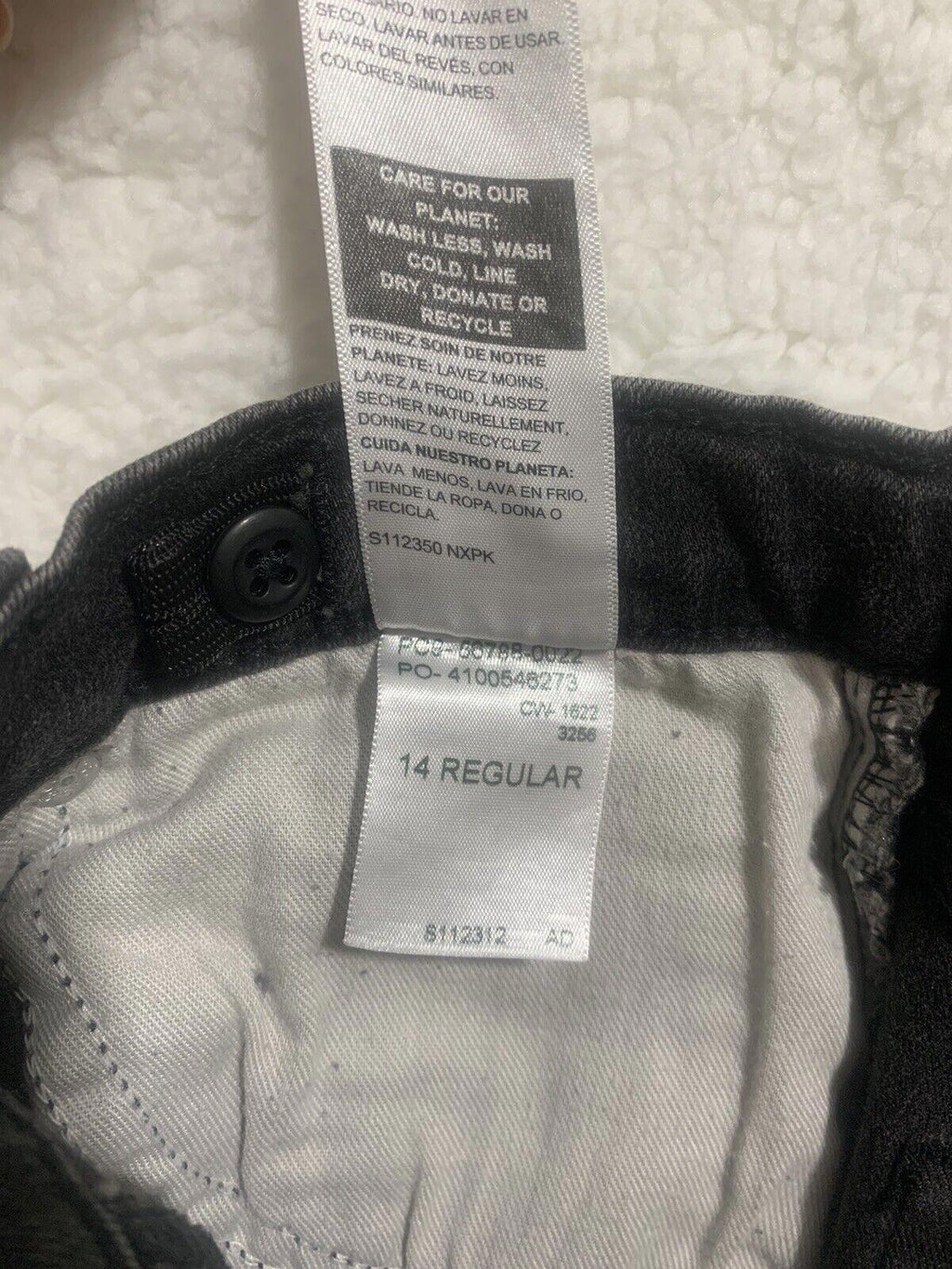 Levi Strauss Signature Boy 14R Vaqueros ajustados en gris carbón