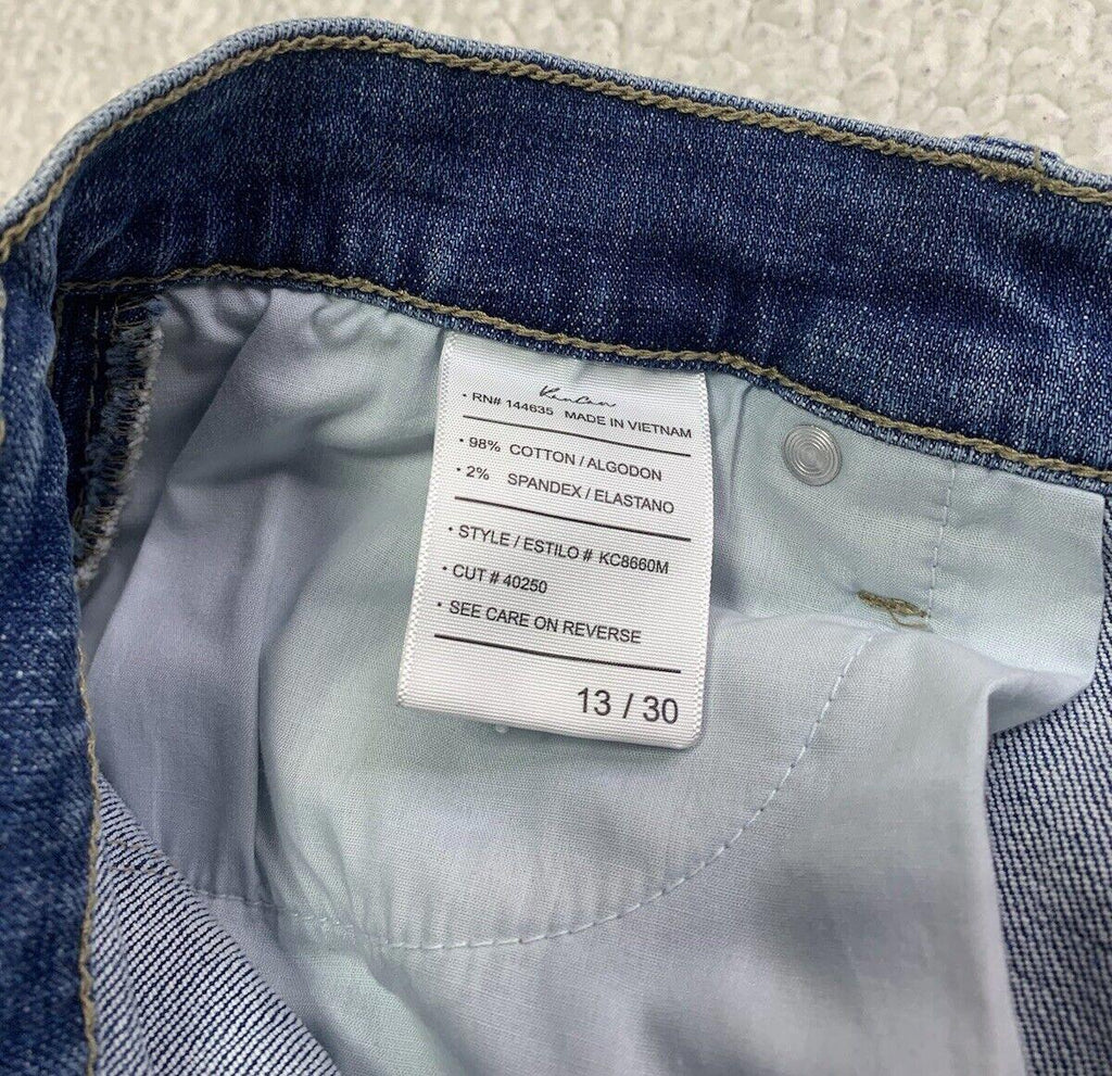 Jeans Kancan para mujer, talla 13.30, azul, desgastado, pierna recta