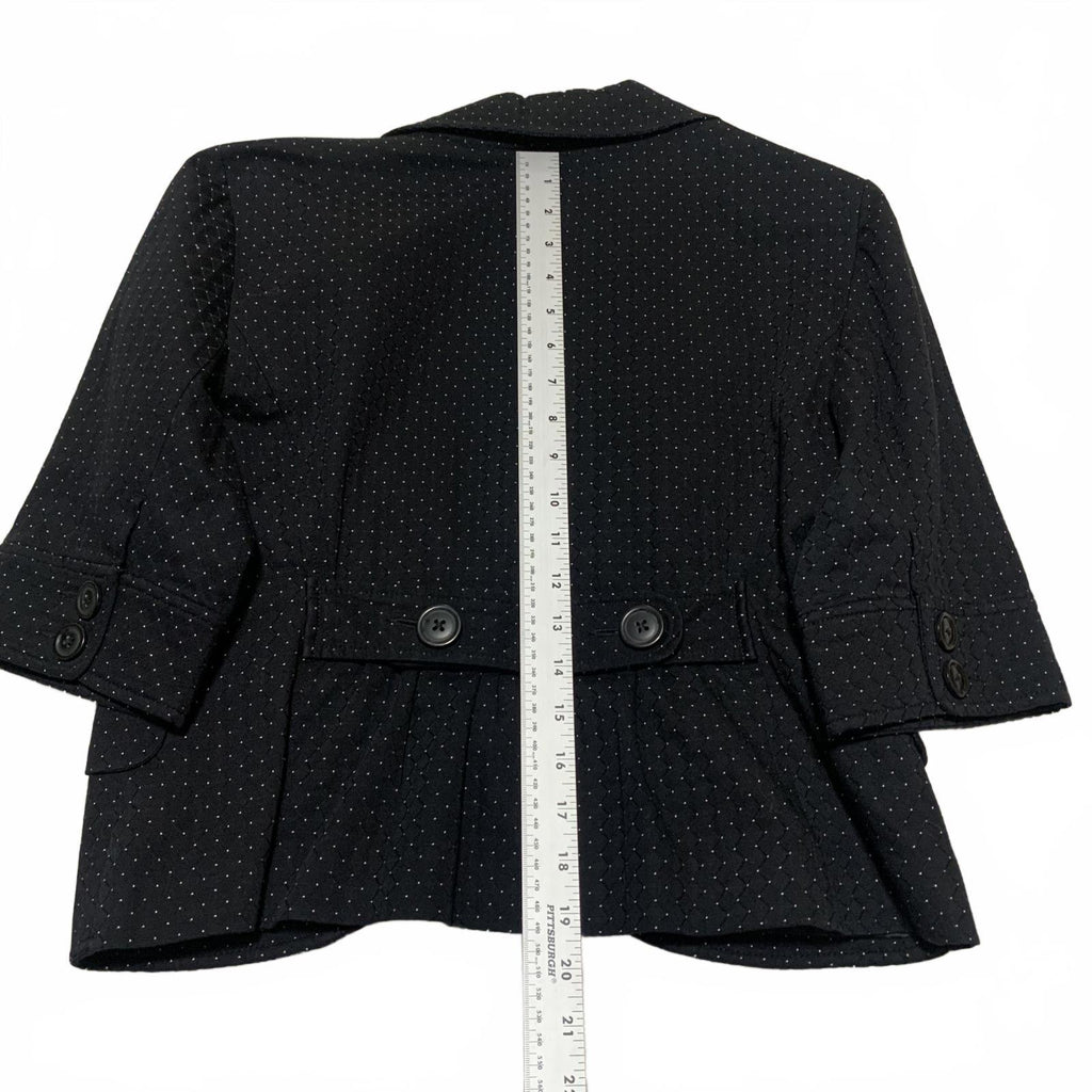 Express Design Studio Women's Size 12 Black White Polka Dots Blazer Satin Lining
