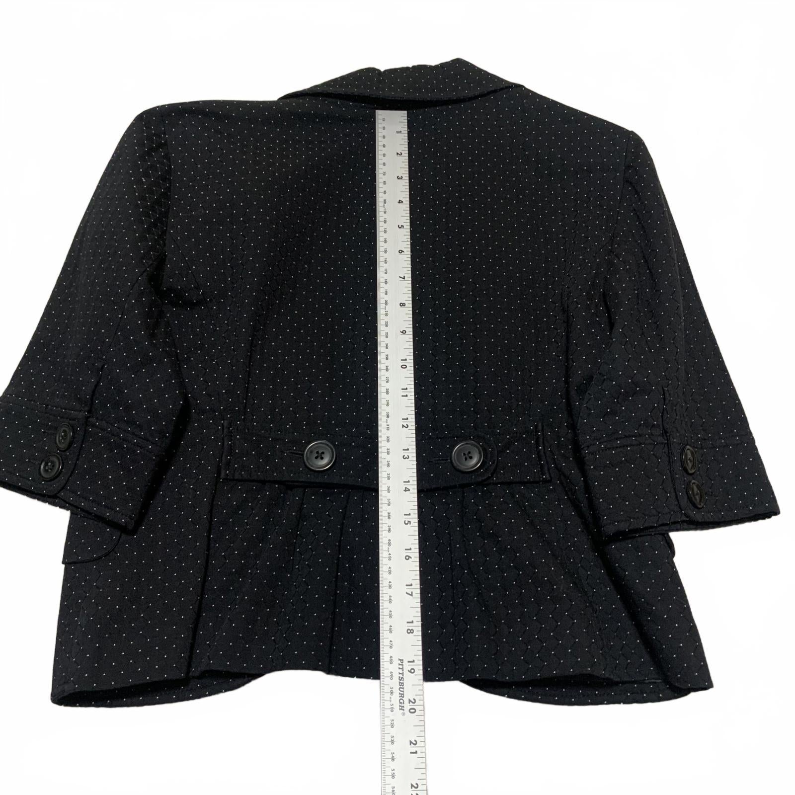 Express Design Studio Women's Size 12 Black White Polka Dots Blazer Satin Lining