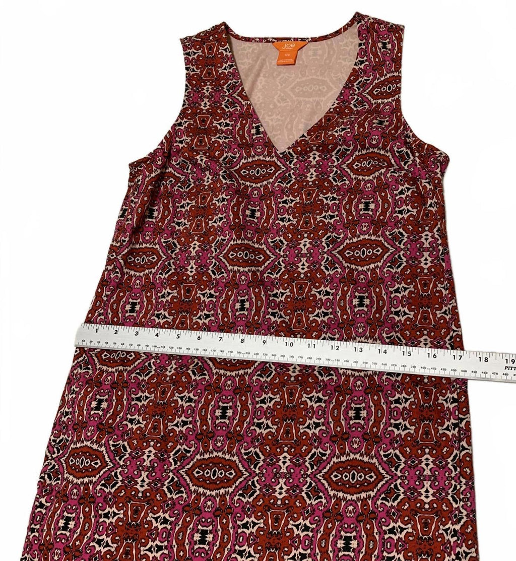 Vestido tubo Joe Fresh con cuello en V, sin mangas y estampado floral, talla S para mujer