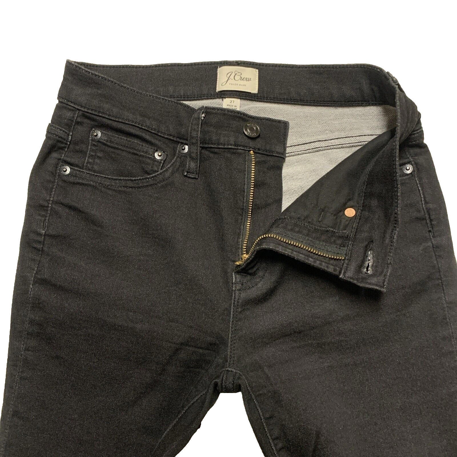 Vaqueros ajustados de tiro alto J.Crew para mujer, talla 27, negros, elásticos