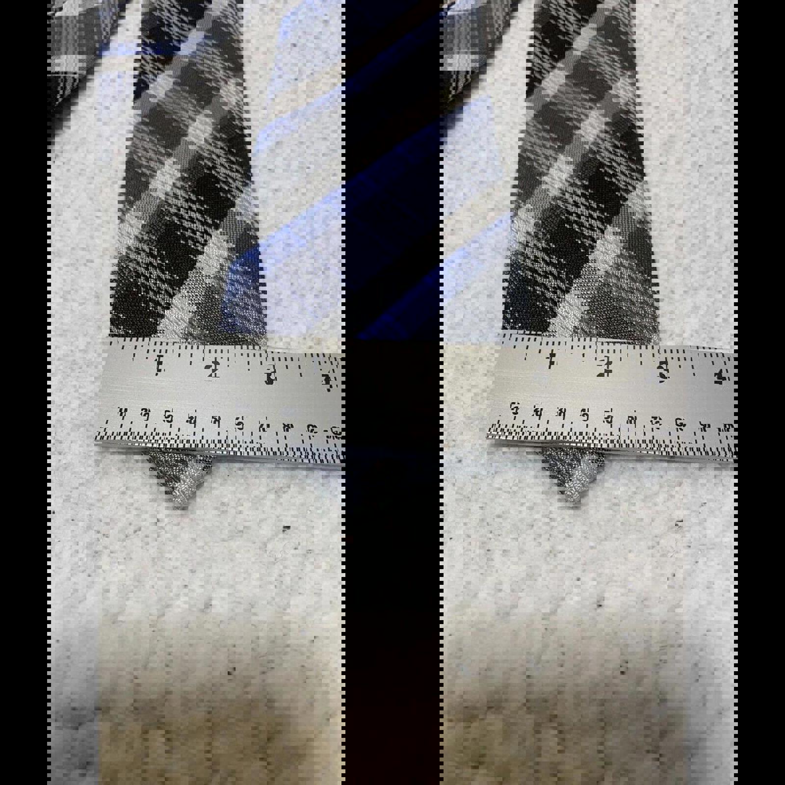 Kenneth Cole Reaction Blue Plaid Necktie Silk Tie