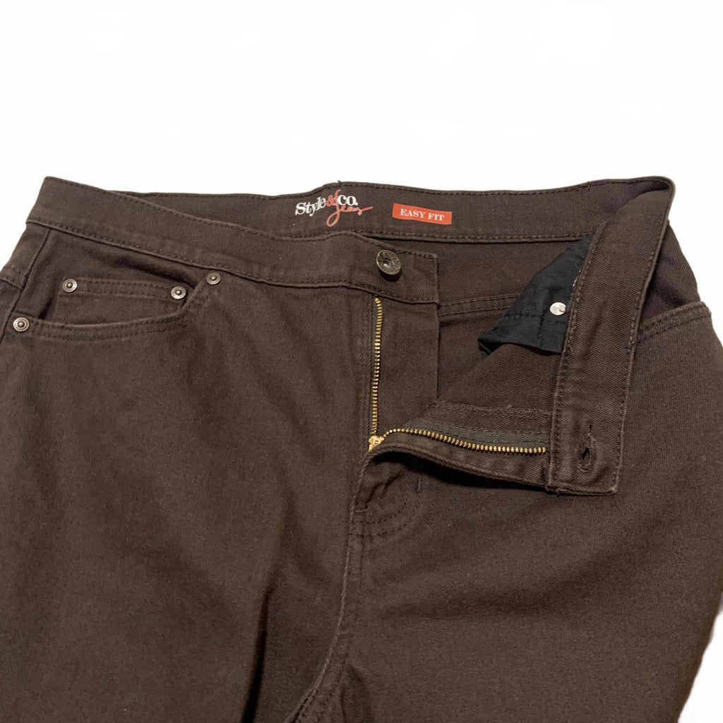 Pantalones casuales marrones de corte fácil sin etiqueta de talla para mujer de Style &amp; Co.