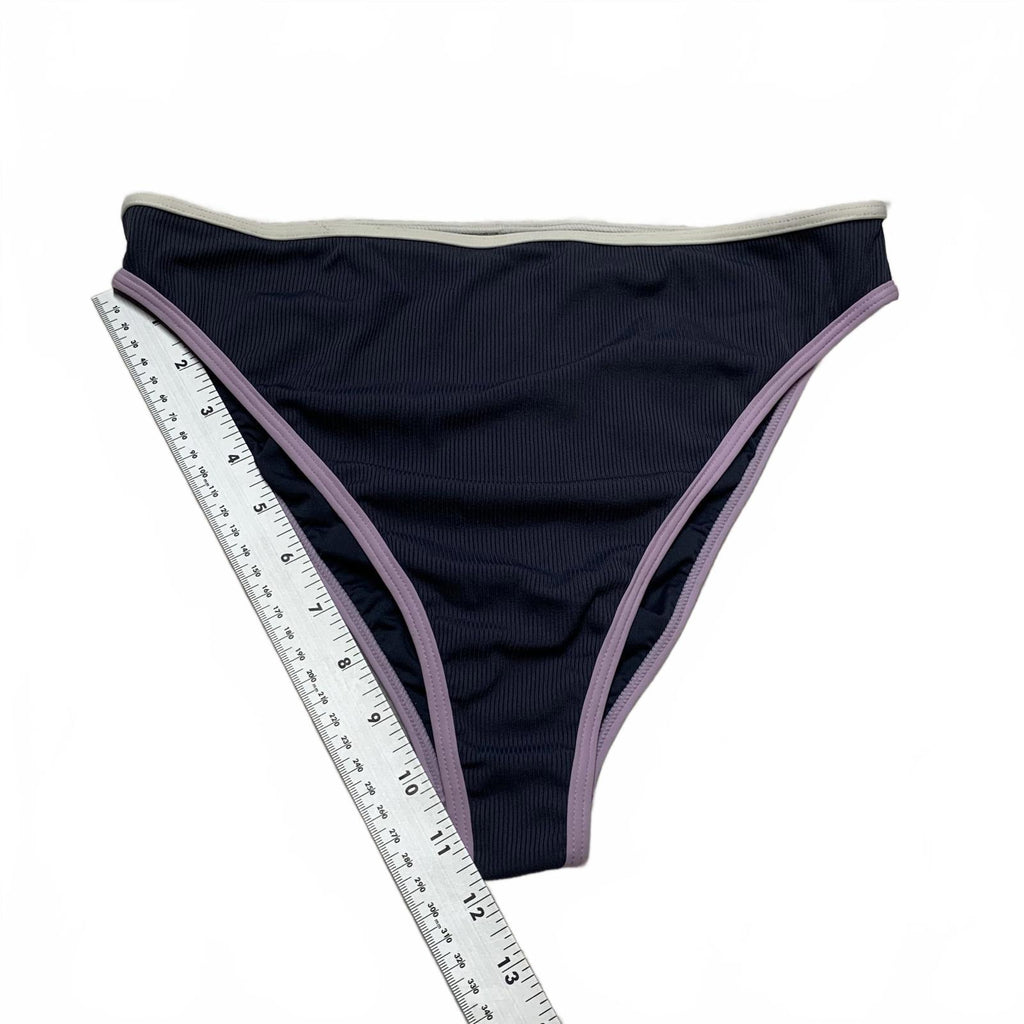 L*SPACE Braguita de bikini acanalada gris y lila talla XL para mujer