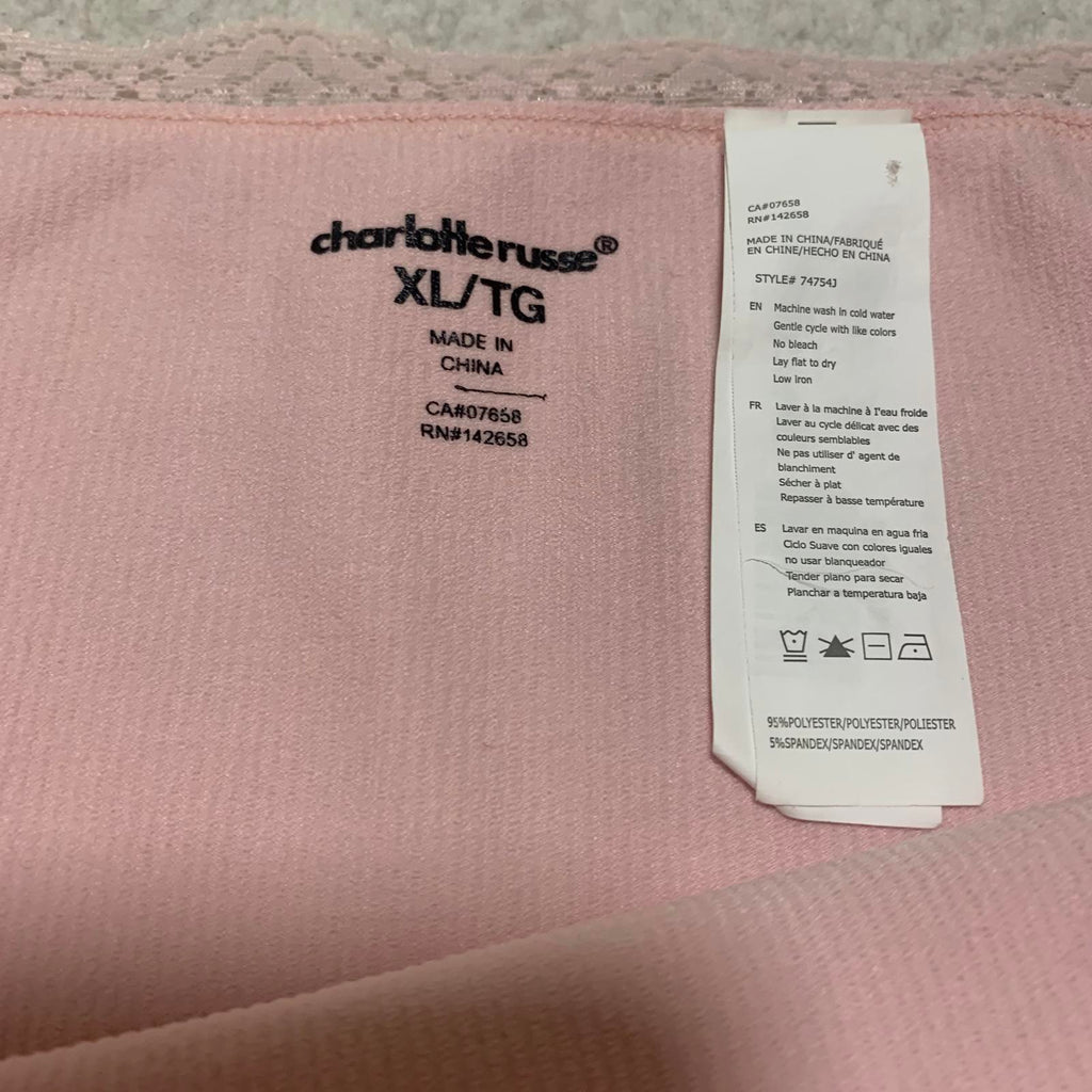 Top rosa de manga larga con hombros descubiertos para mujer, talla XL, de Charlotte Russe