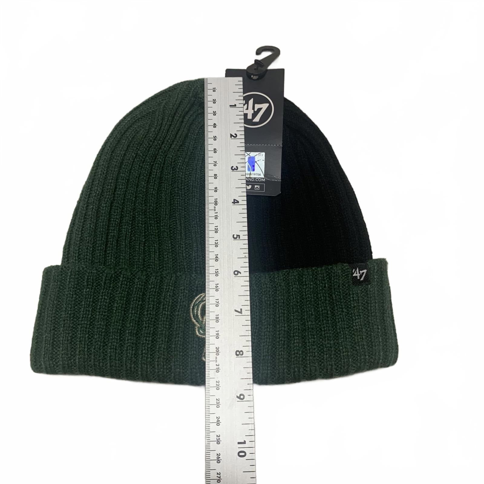 Gorro NBA Milwaukee Bucks de '47 Brand, tejido negro y verde, OSFA, nuevo