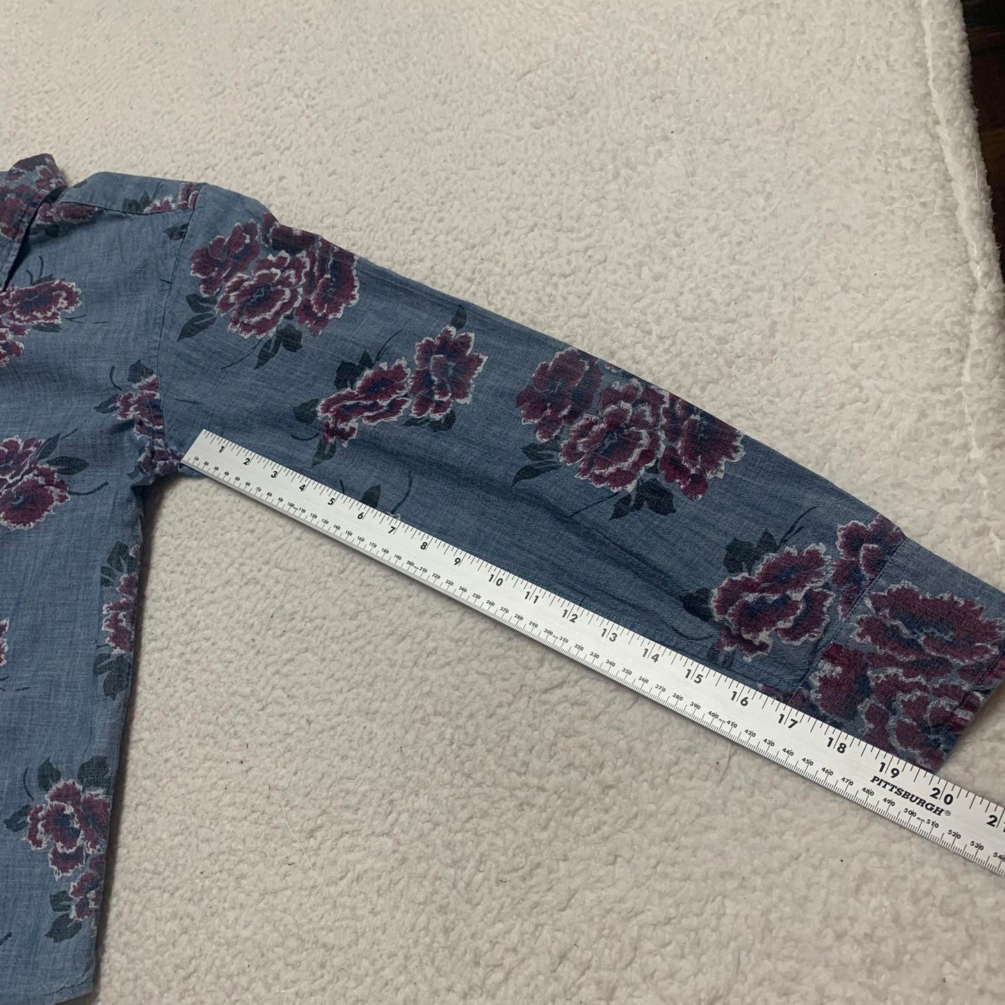 Bonobos Womens Size Small Denim Floral Print Button-Up Shirt