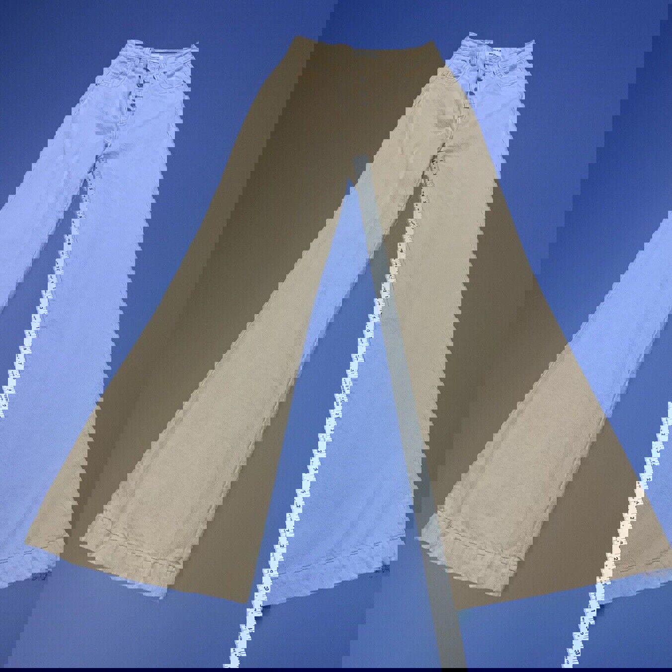 Rolla's Jeans - Vaqueros acampanados beige con botones y pierna abierta para mujer, talla 25