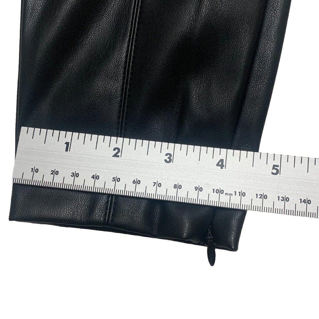 Pantalones Zara para mujer, talla pequeña, negros, de poliéster y piel sintética, hasta el tobillo