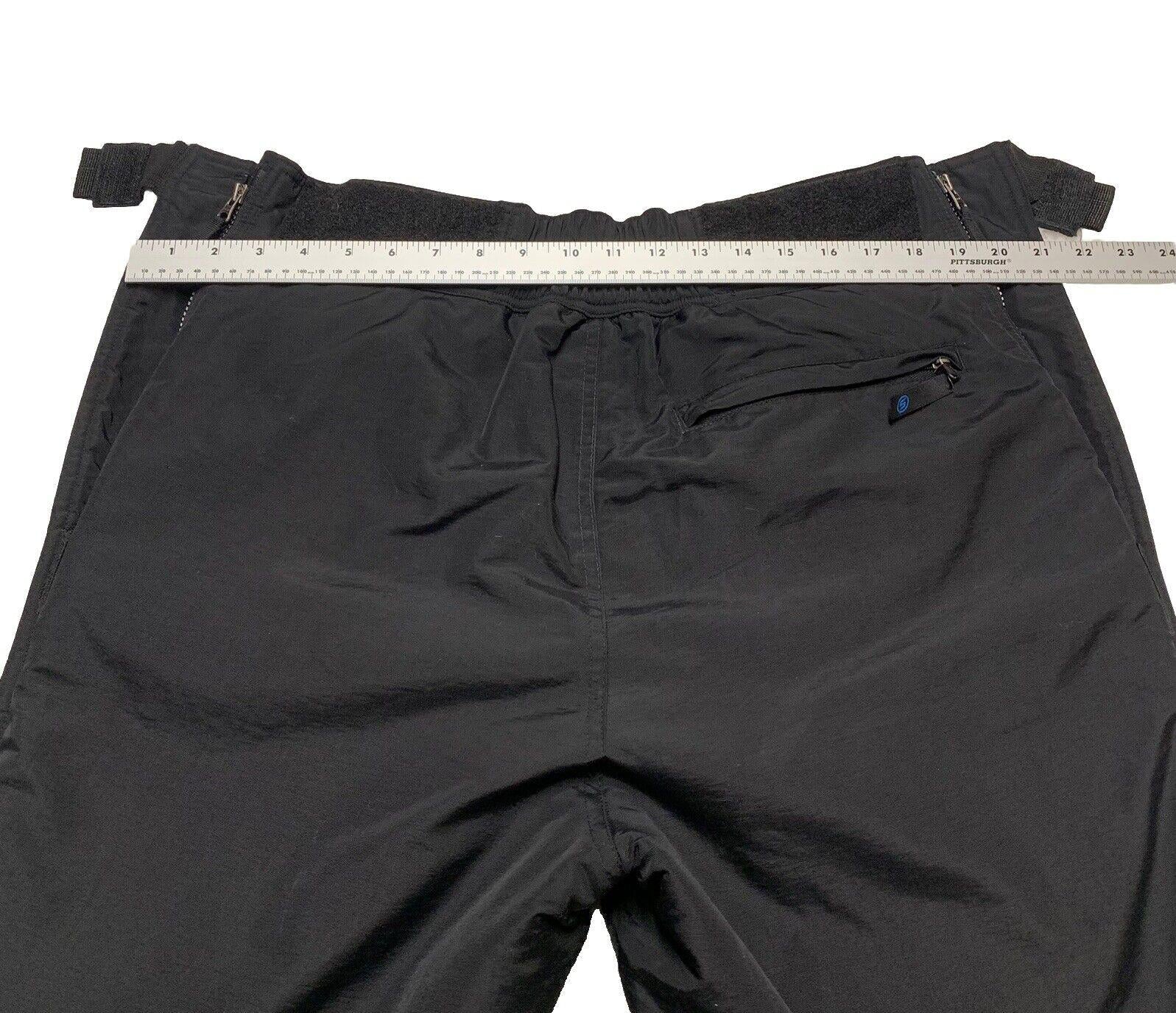 Pantalones de nieve para eslalon para hombre, talla M, nailon negro, bolsillos con cremallera en los tobillos, para esquí y snowboard Storm