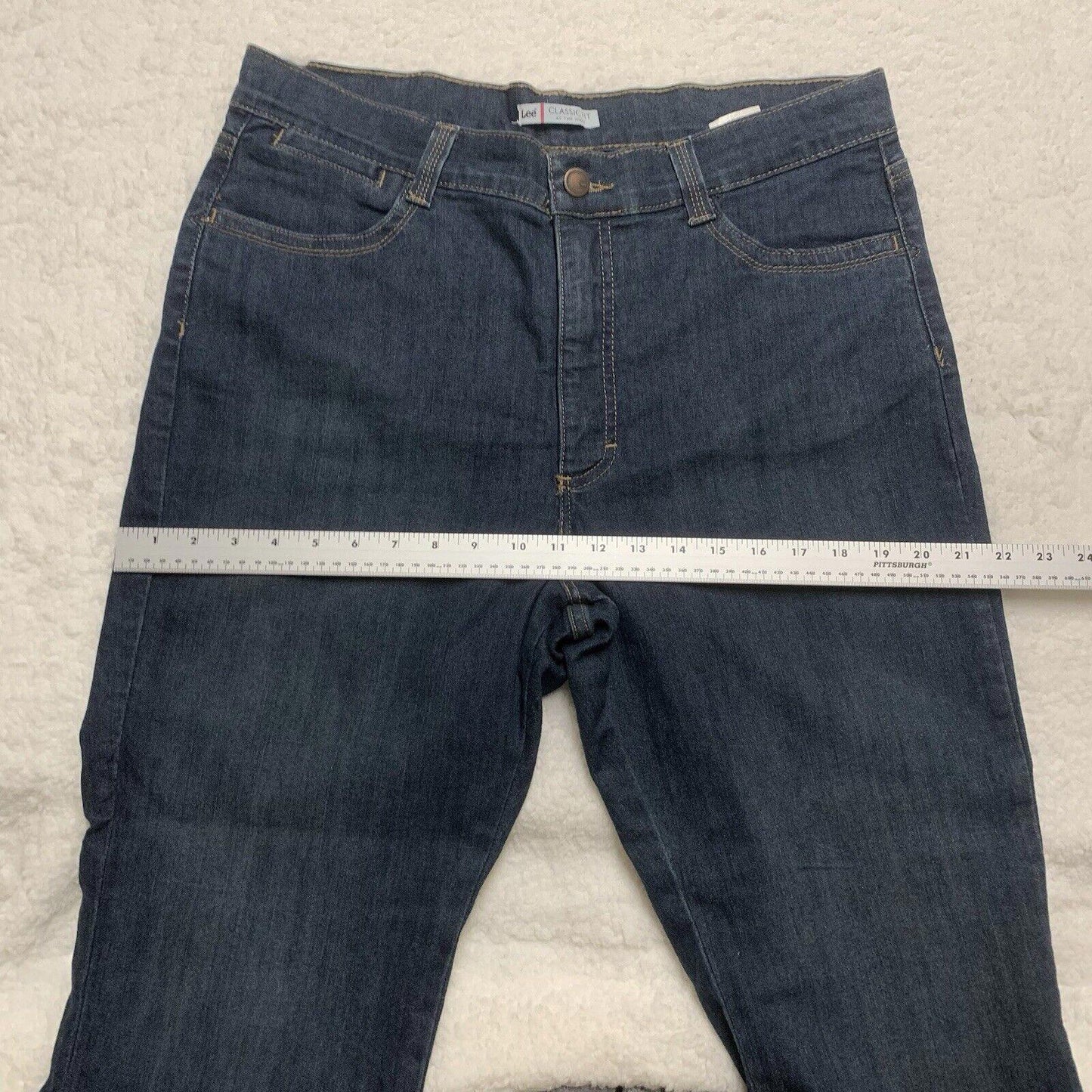 LEE Jeans Women's Sz 18 Short Classic Fit Dark Blue