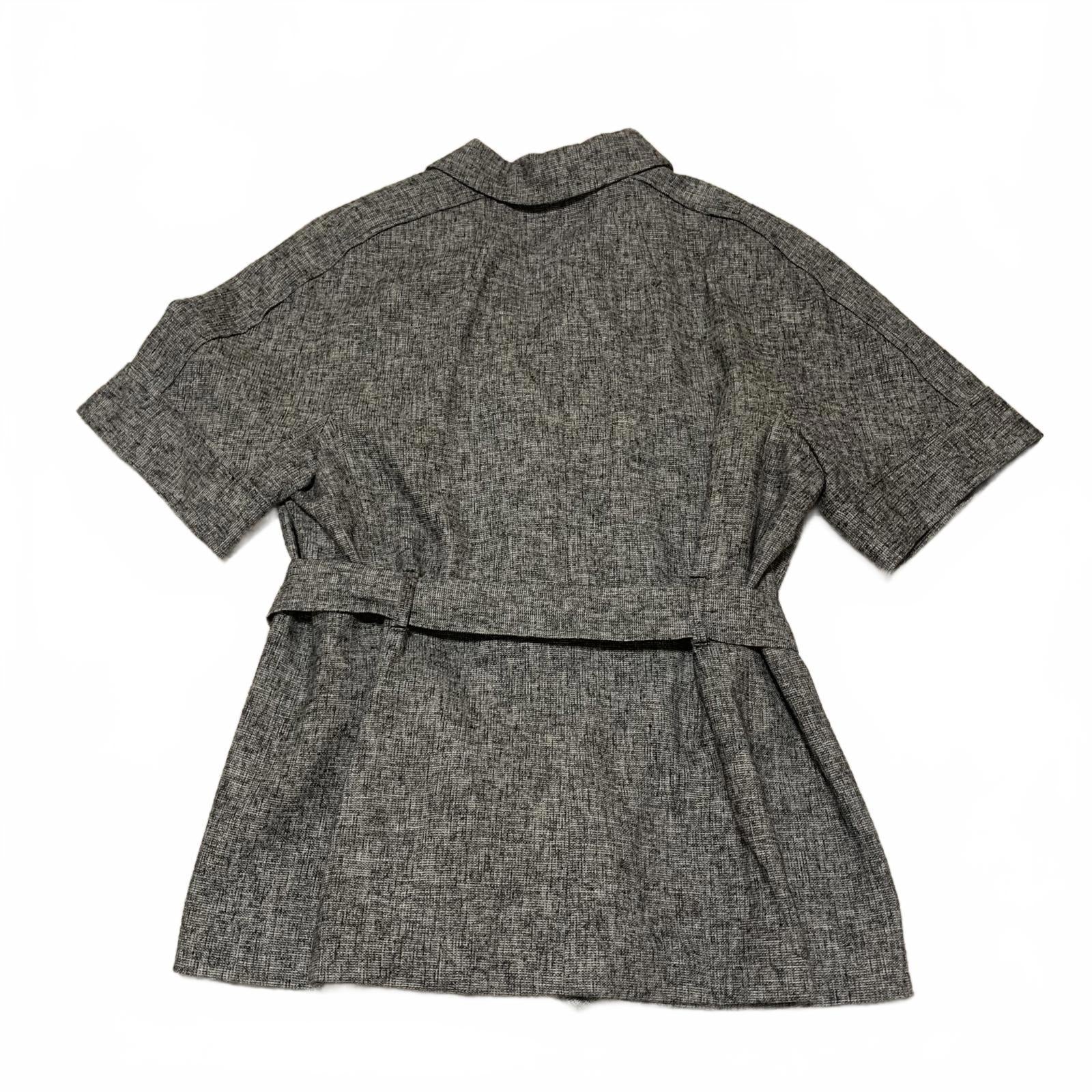 Blazer gris de manga corta con cinturón para mujer de Ann Taylor, talla 12